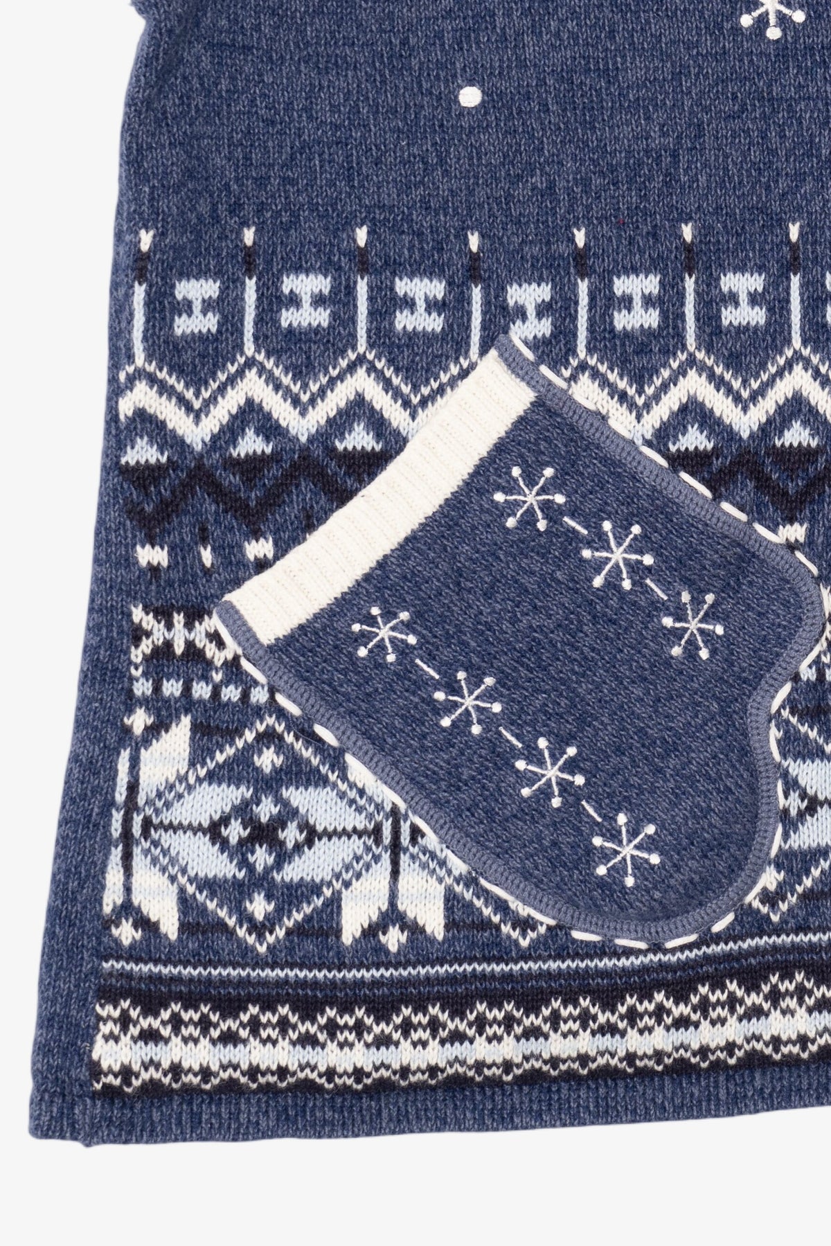 Vintage Blue Classic Elements Mitten Pockets Ugly Christmas Vest (2000s)