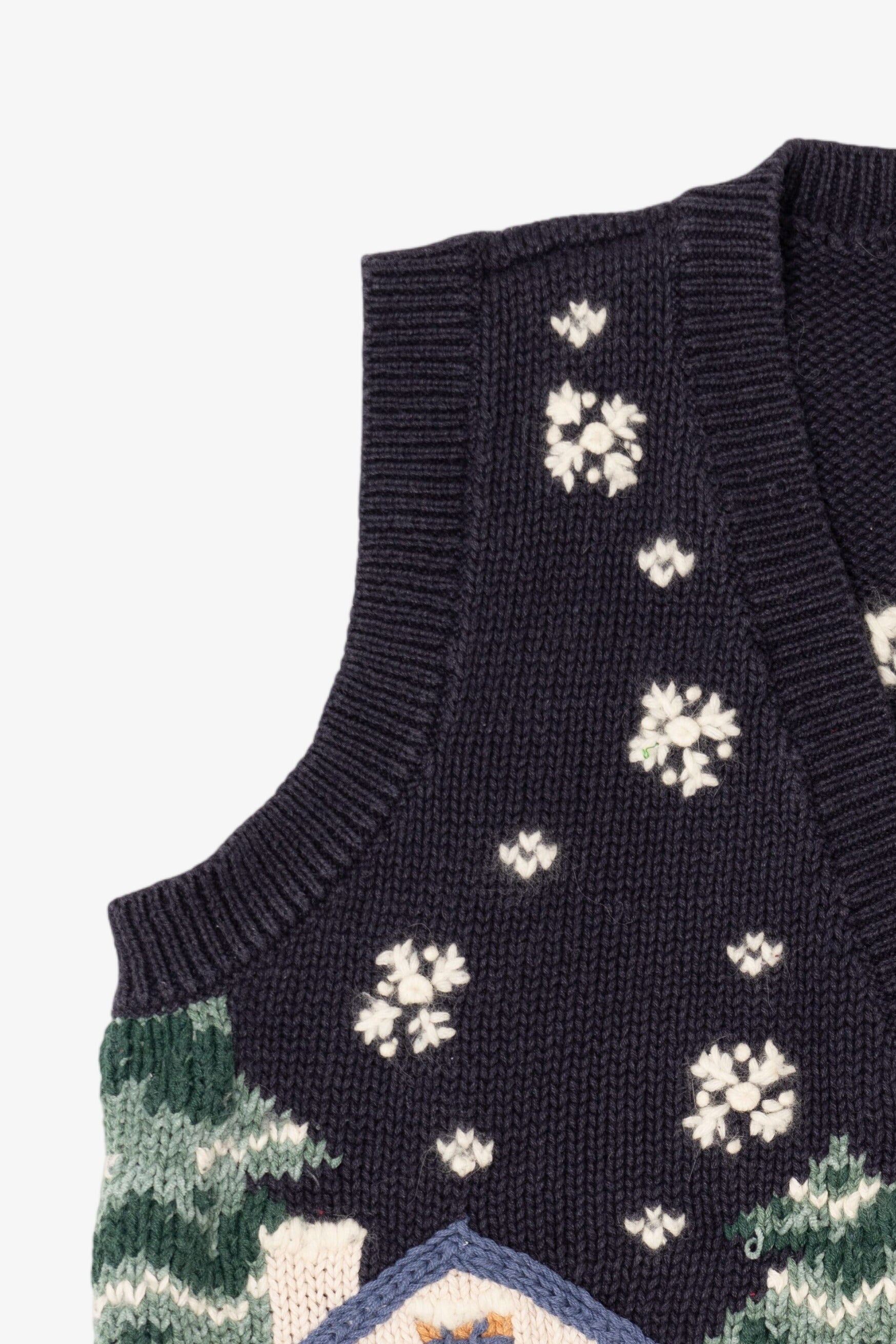 Vintage Navy Blue Northcrest Snowmen Ugly Christmas Vest (1990s)