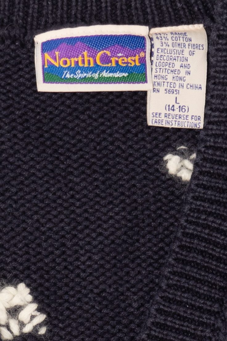 Vintage Navy Blue Northcrest Snowmen Ugly Christmas Vest (1990s)