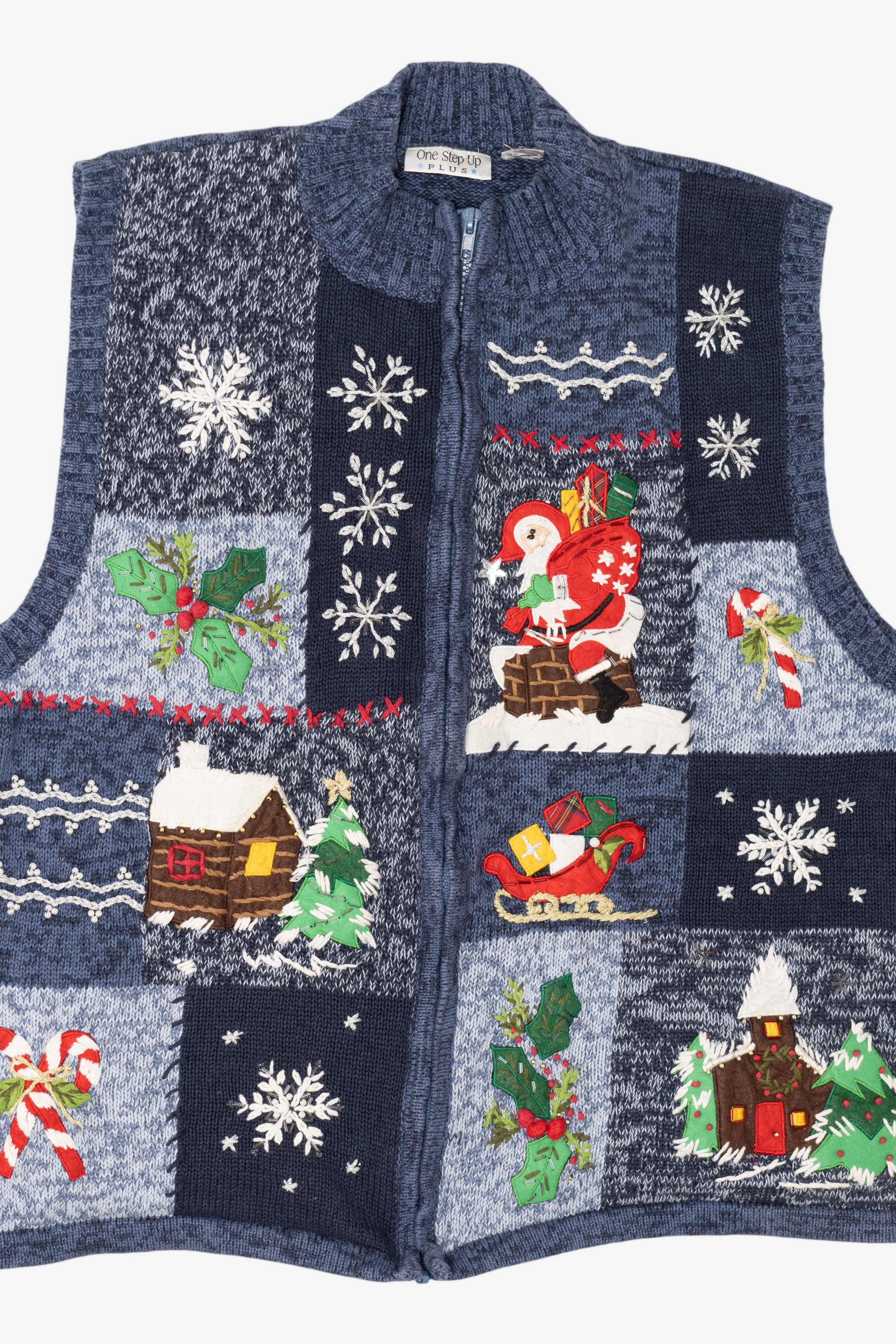 Vintage Blue One Step Up Ugly Christmas Vest (2000s)