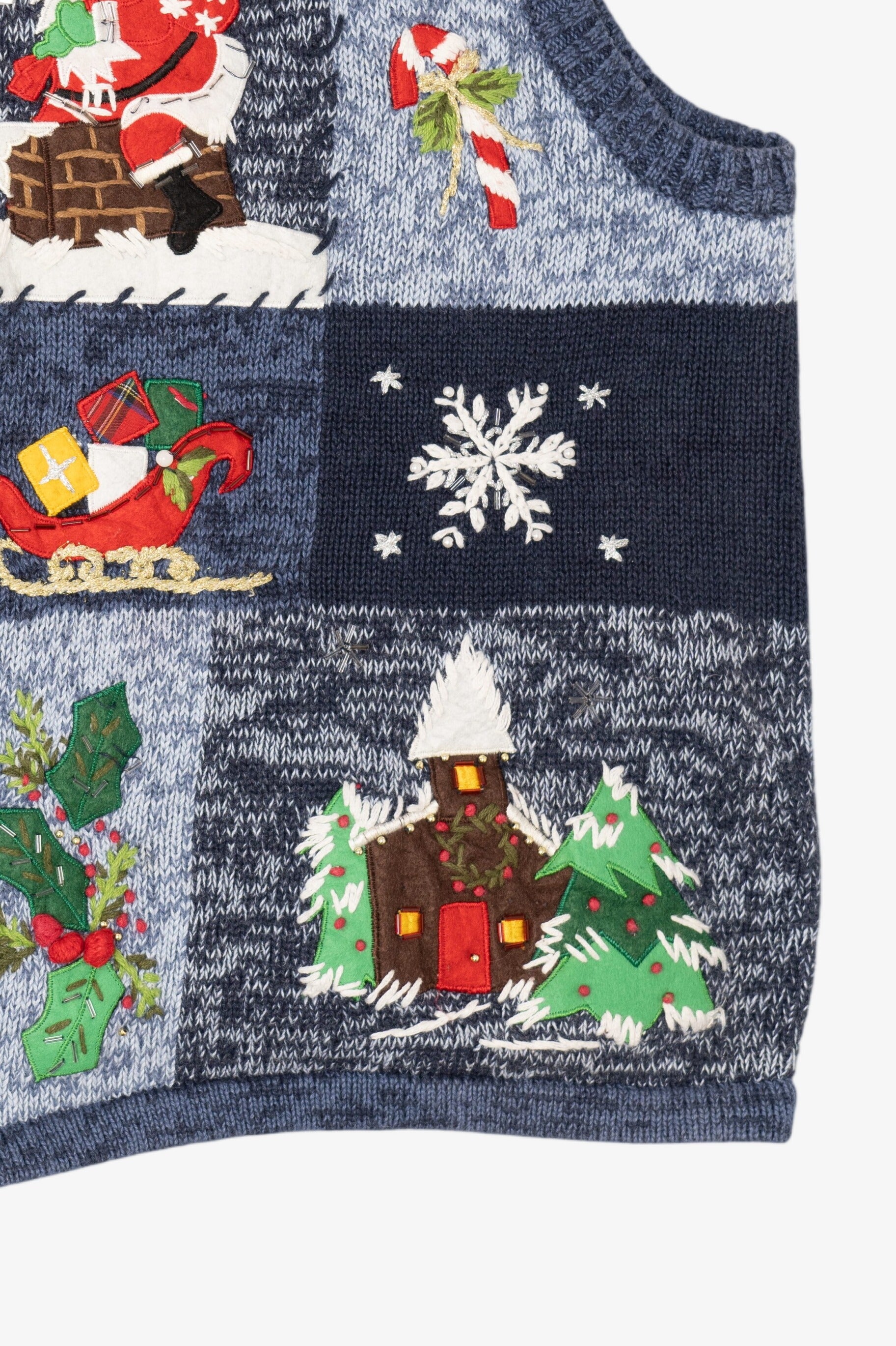 Vintage Blue One Step Up Ugly Christmas Vest (2000s)