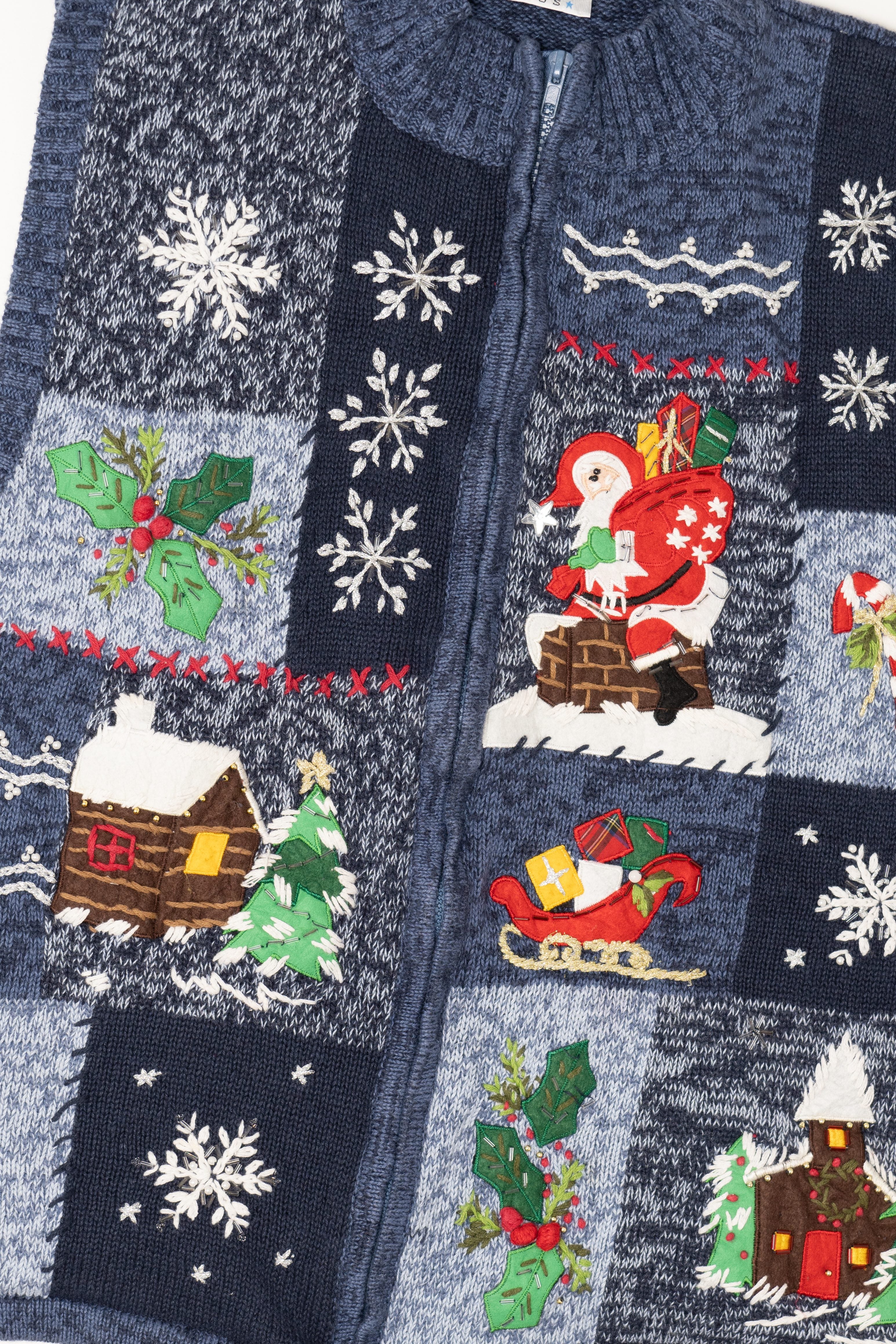 Vintage Blue One Step Up Ugly Christmas Vest (2000s)