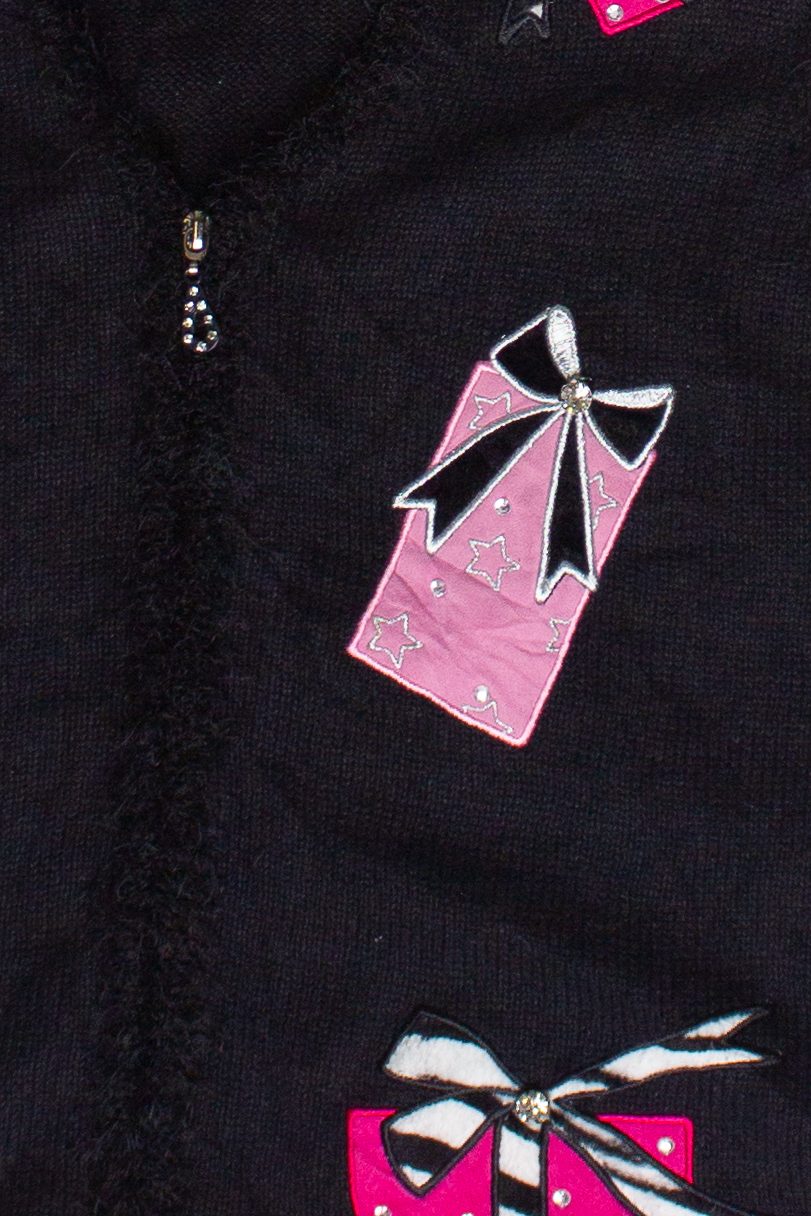 Vintage Y2K Bedazzled Pink Presents Ugly Christmas Sweater Vest