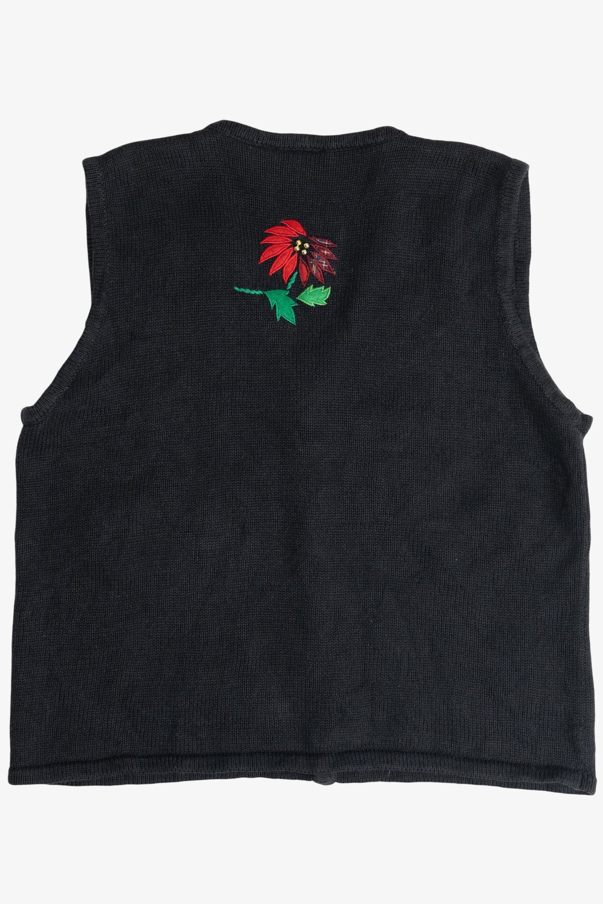 Vintage Bobbie Brooks Poinsettias Ugly Christmas Vest (1990s)
