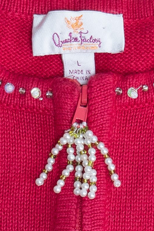 Vintage Quacker Factory Gold Christmas Trees Ugly Christmas Vest (2000s)
