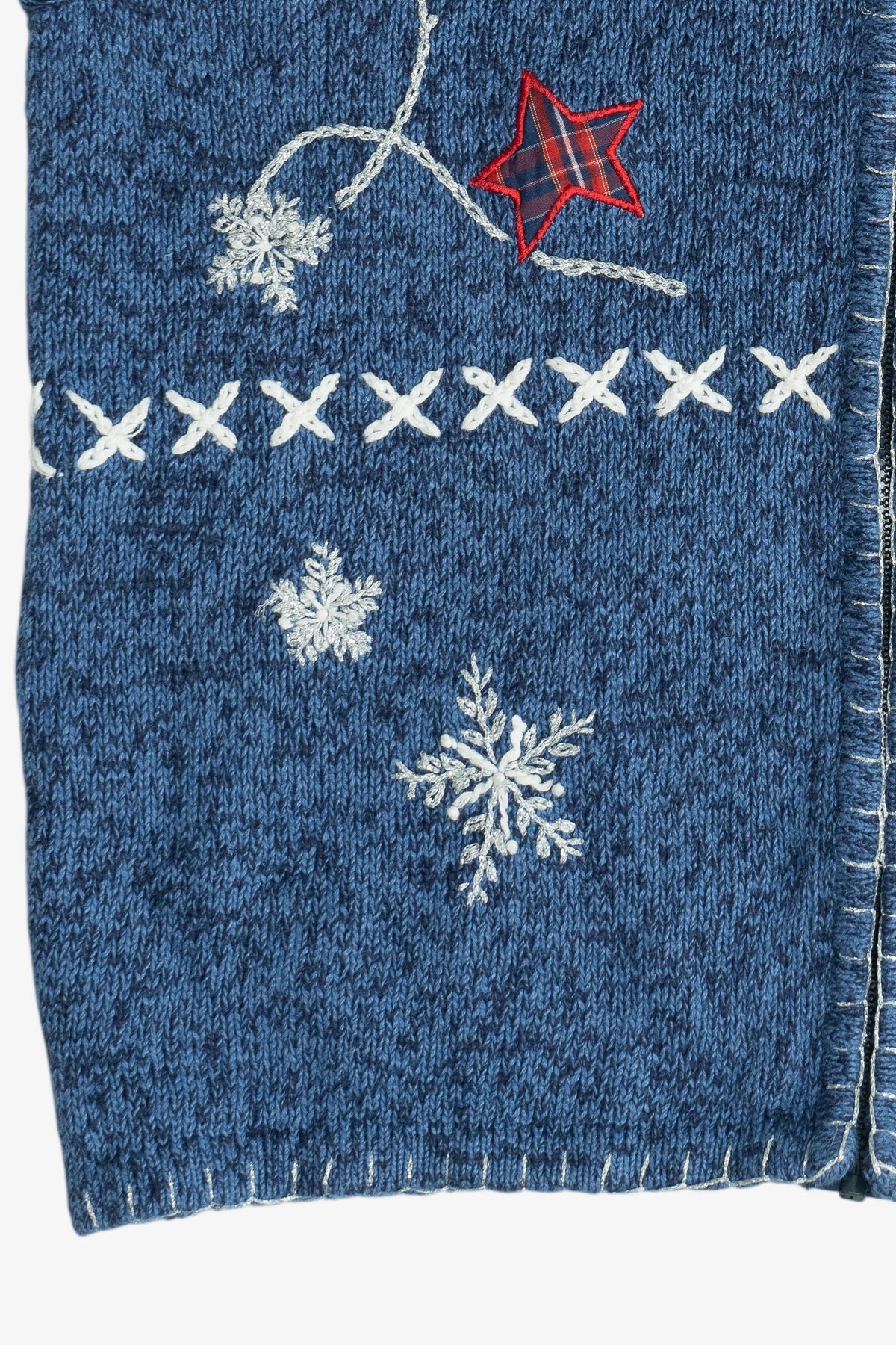 Vintage Americana Red White & Blue Mittens & Snow Ugly Christmas Vest (1990s)