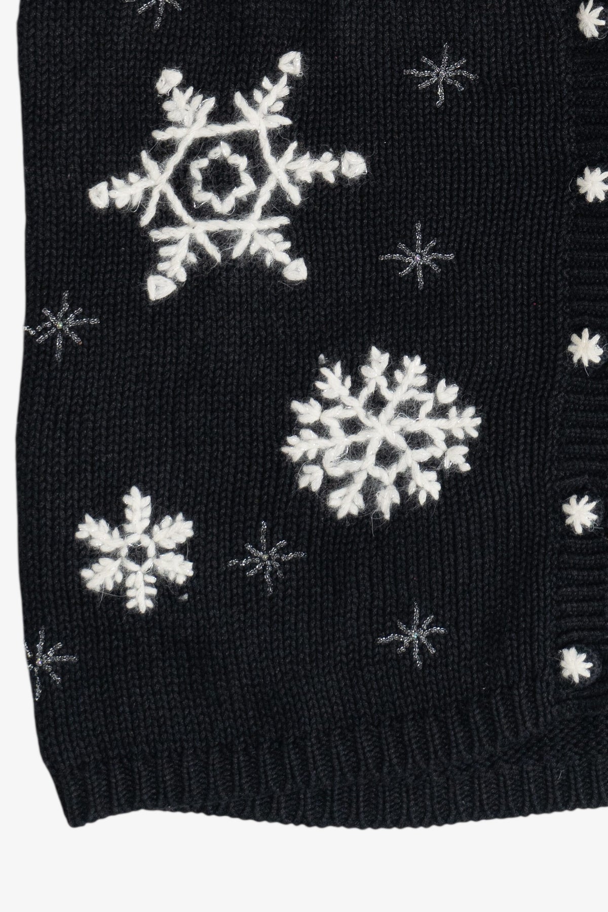 Vintage Croft & Barrow Hand Knit Snowflakes Christmas Vest (1990s)