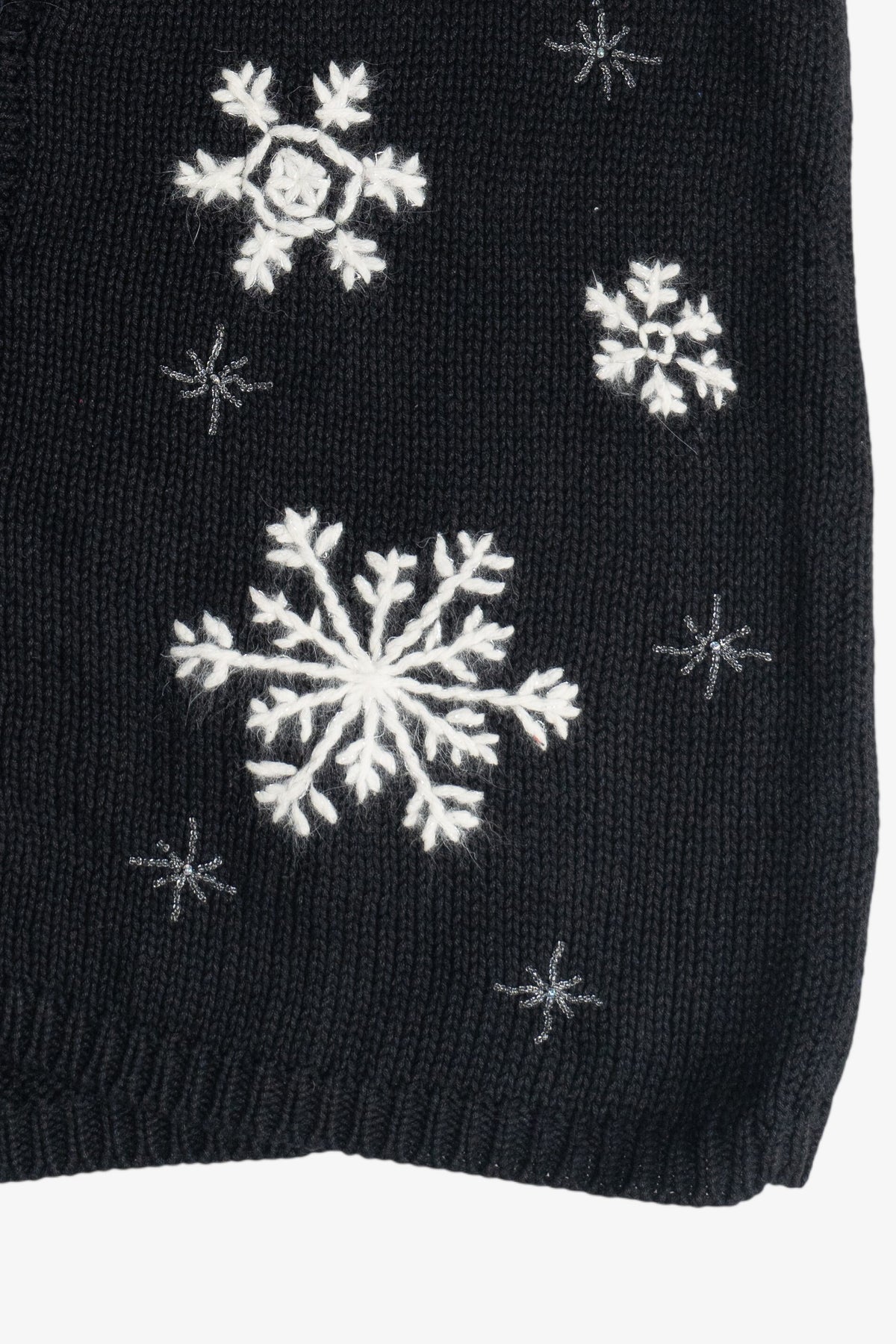 Vintage Croft & Barrow Hand Knit Snowflakes Christmas Vest (1990s)
