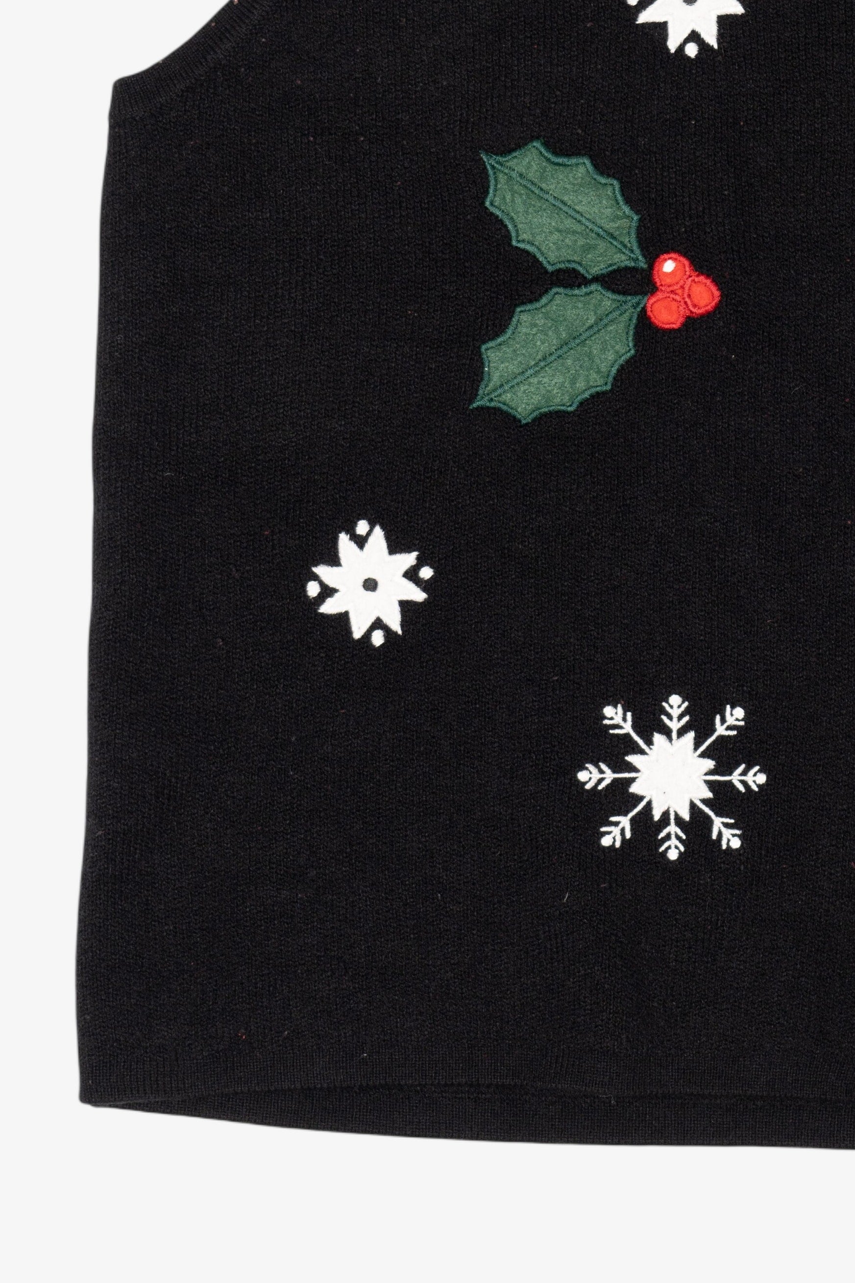 Vintage Black Crystal Kobe Ugly Christmas Vest (1990s)