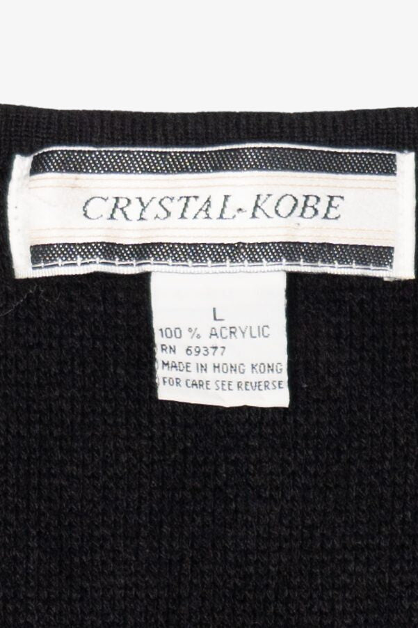 Vintage Black Crystal Kobe Ugly Christmas Vest (1990s)