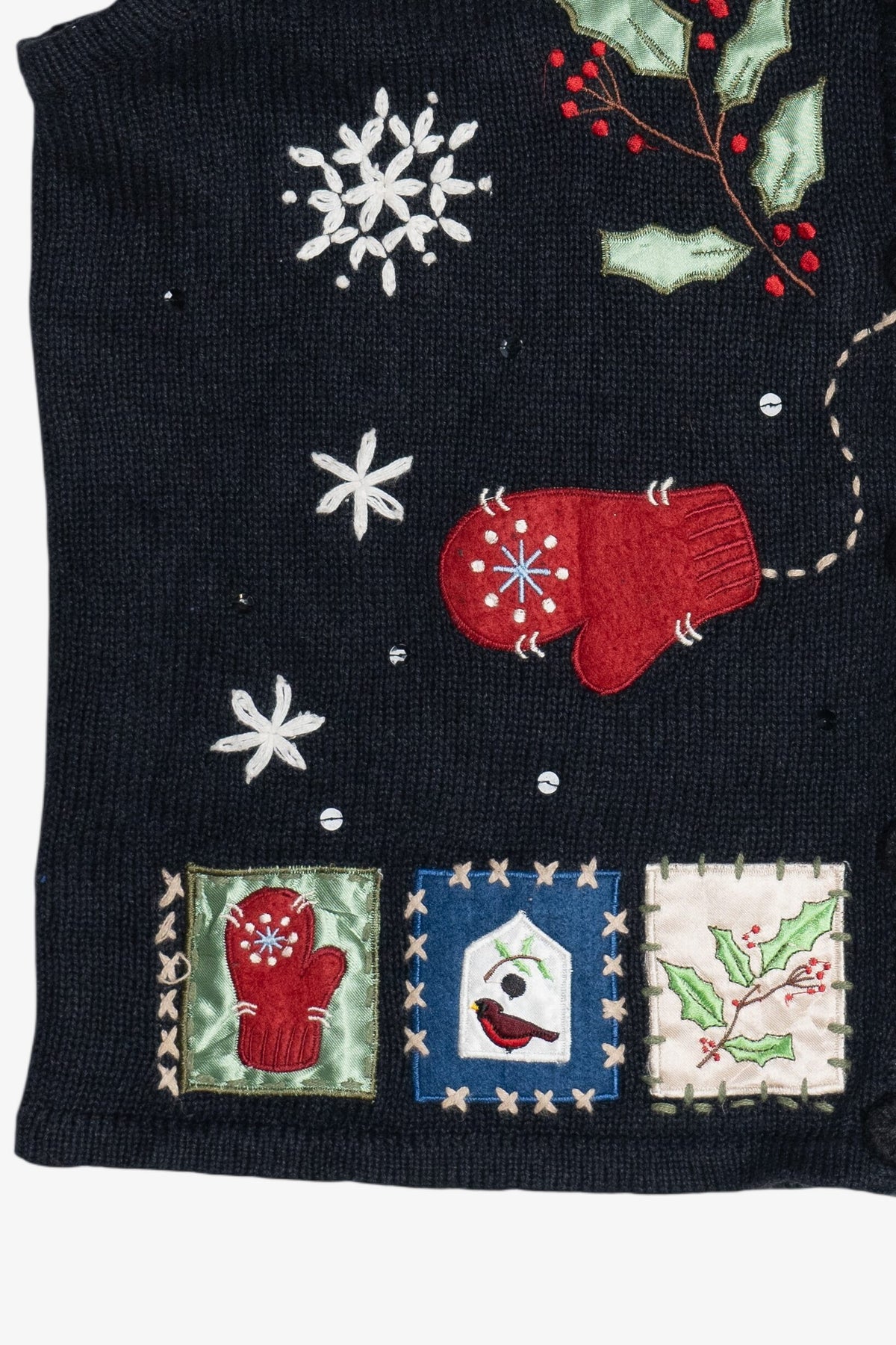 Vintage Basic Editions Holiday Birdhouse Ugly Christmas Vest (1990s)
