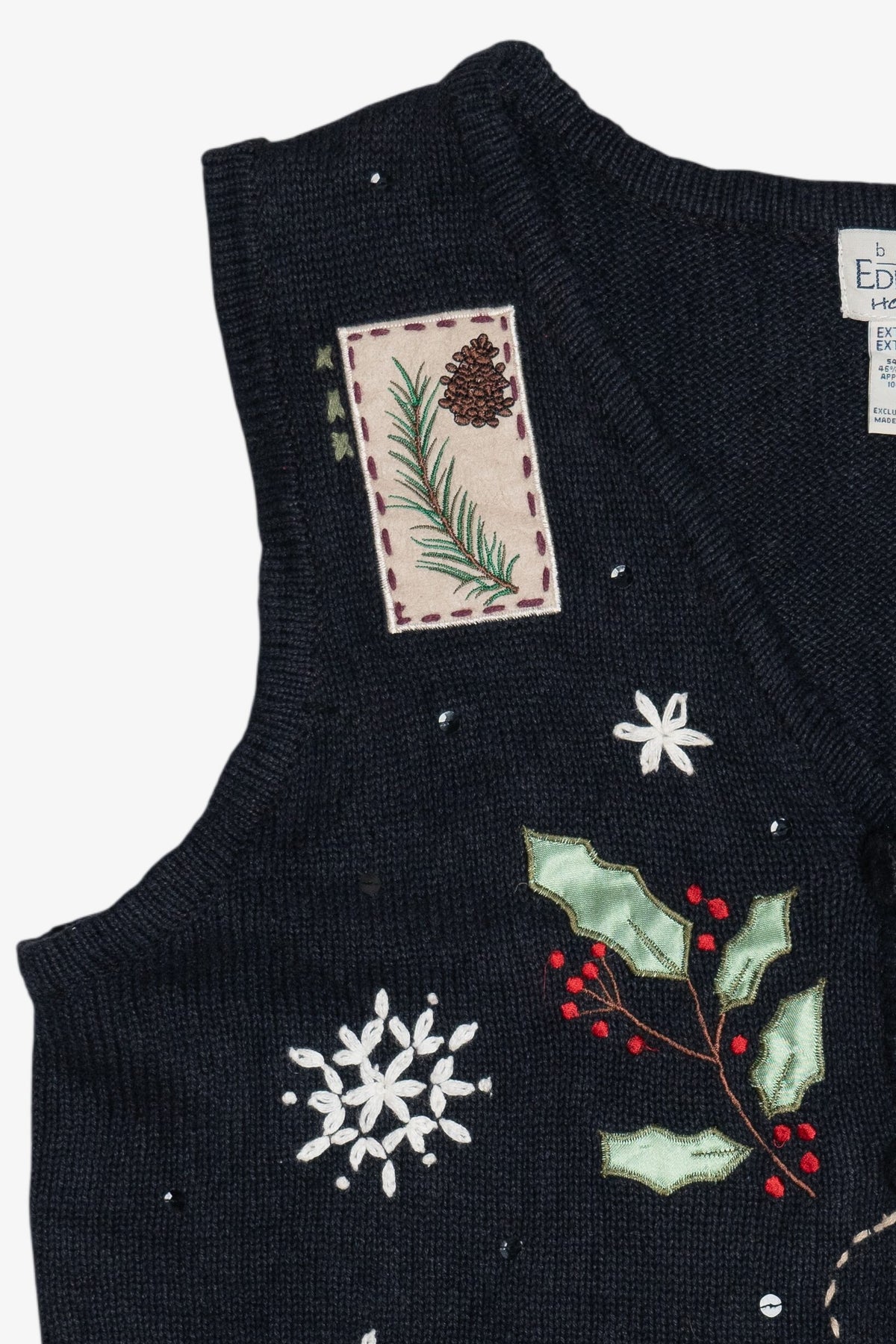 Vintage Basic Editions Holiday Birdhouse Ugly Christmas Vest (1990s)