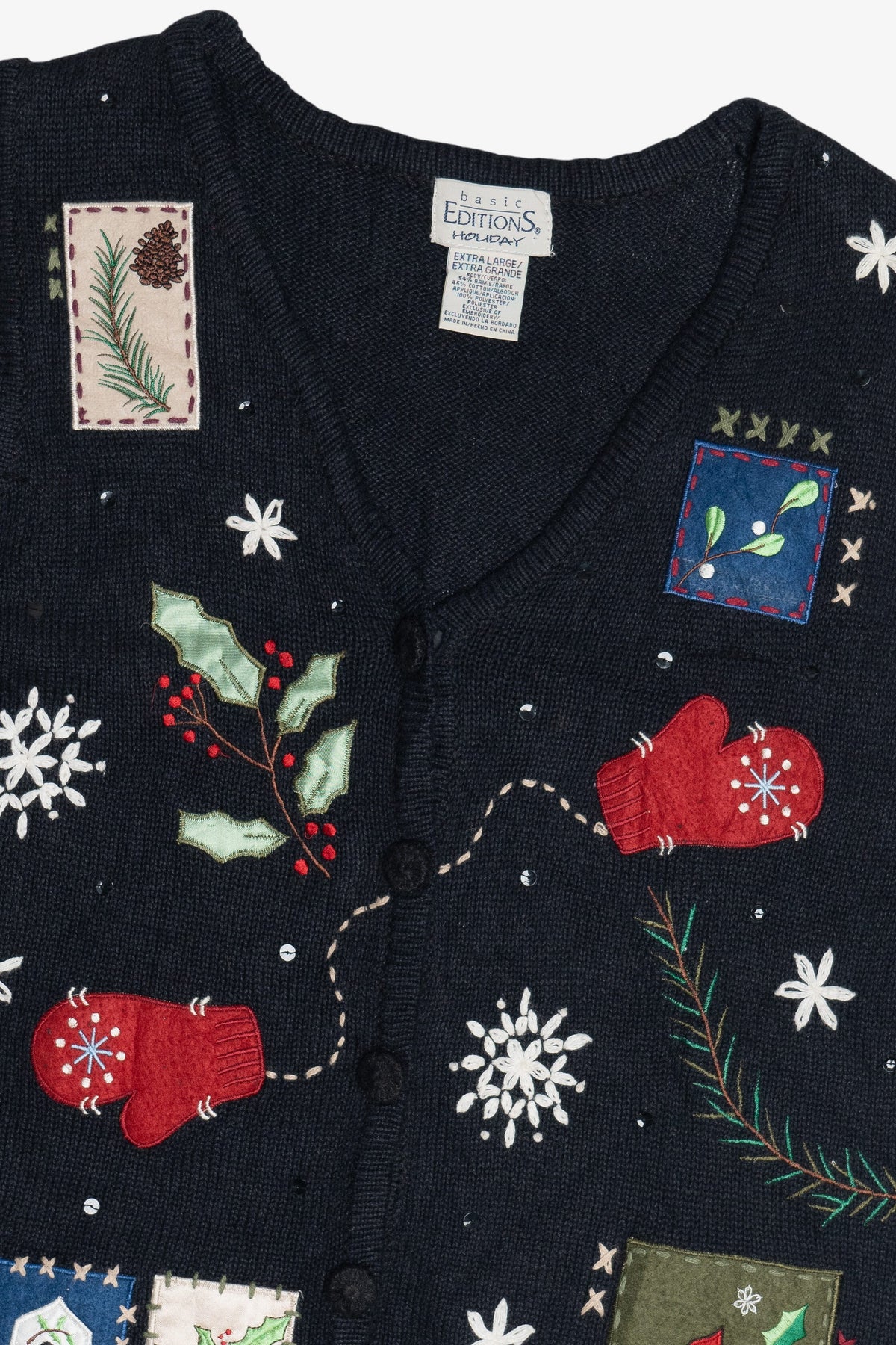 Vintage Basic Editions Holiday Birdhouse Ugly Christmas Vest (1990s)