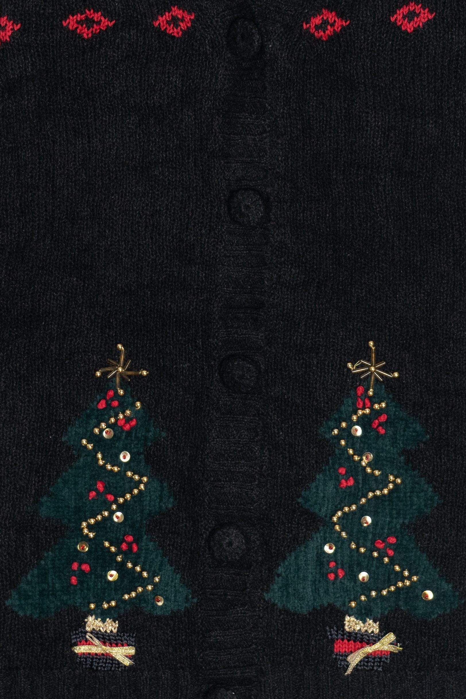 Vintage Eagle's Eye Christmas Trees Ugly Christmas Vest (1990s)