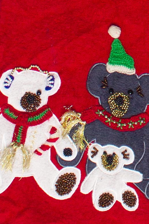 Vintage Lisa International Beaded Bears Ugly Christmas Vest