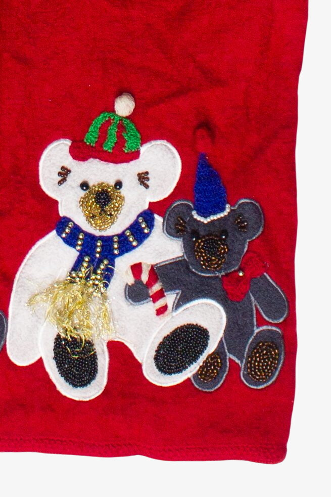 Vintage Lisa International Beaded Bears Ugly Christmas Vest