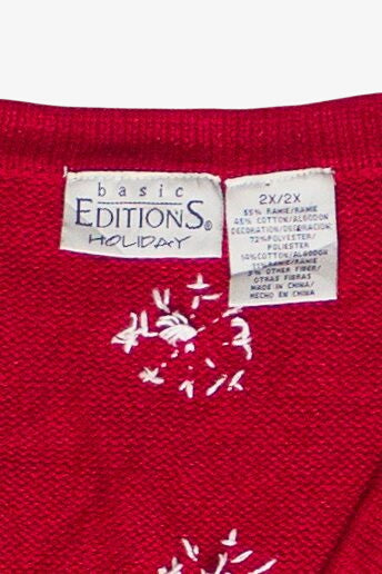 Basic Editions Holiday Skates and Mittens Ugly Christmas Vest