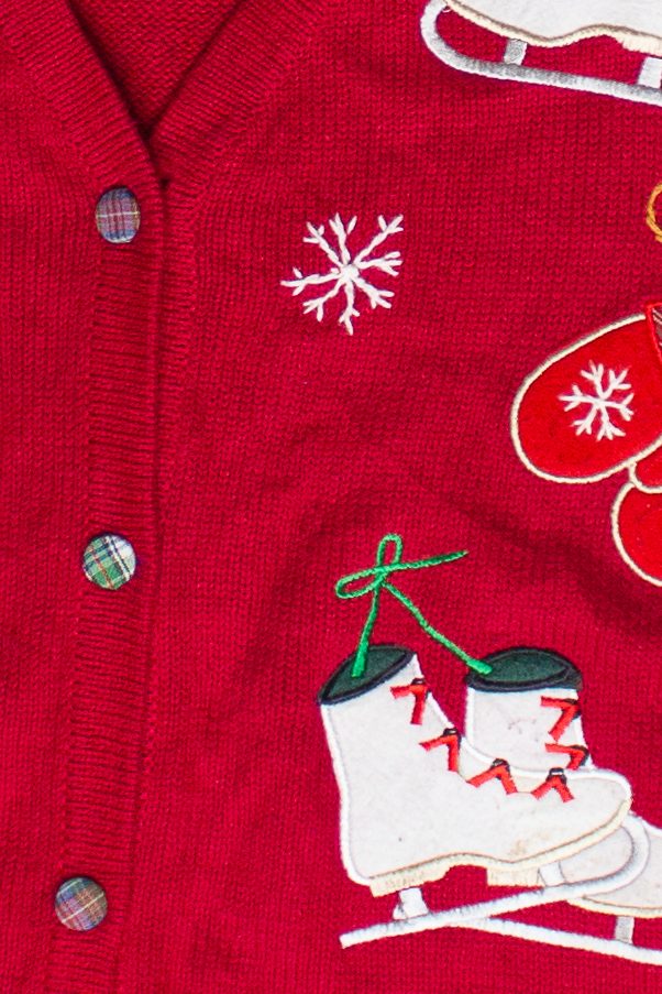 Basic Editions Holiday Skates and Mittens Ugly Christmas Vest