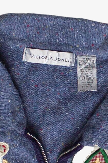 Vintage Victoria Jones Winter Cottagecore Patches Ugly Christmas Vest