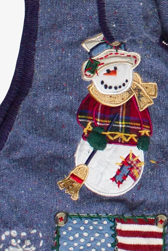 Vintage Victoria Jones Winter Cottagecore Patches Ugly Christmas Vest