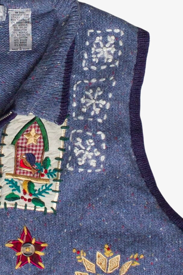 Vintage Victoria Jones Winter Cottagecore Patches Ugly Christmas Vest