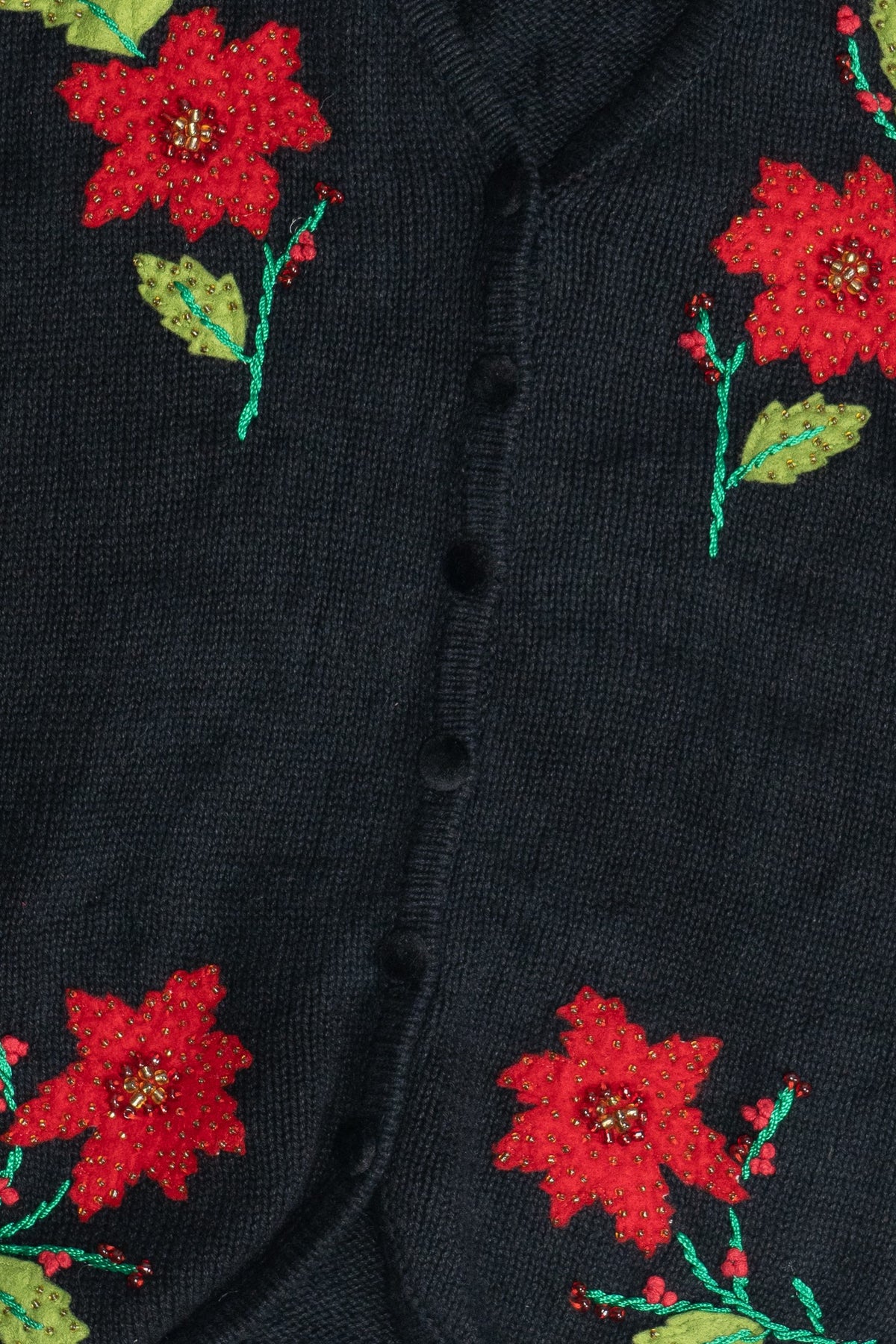 Vintage Designers Originals Studio Poinsettia Ugly Christmas Vest (1990s)