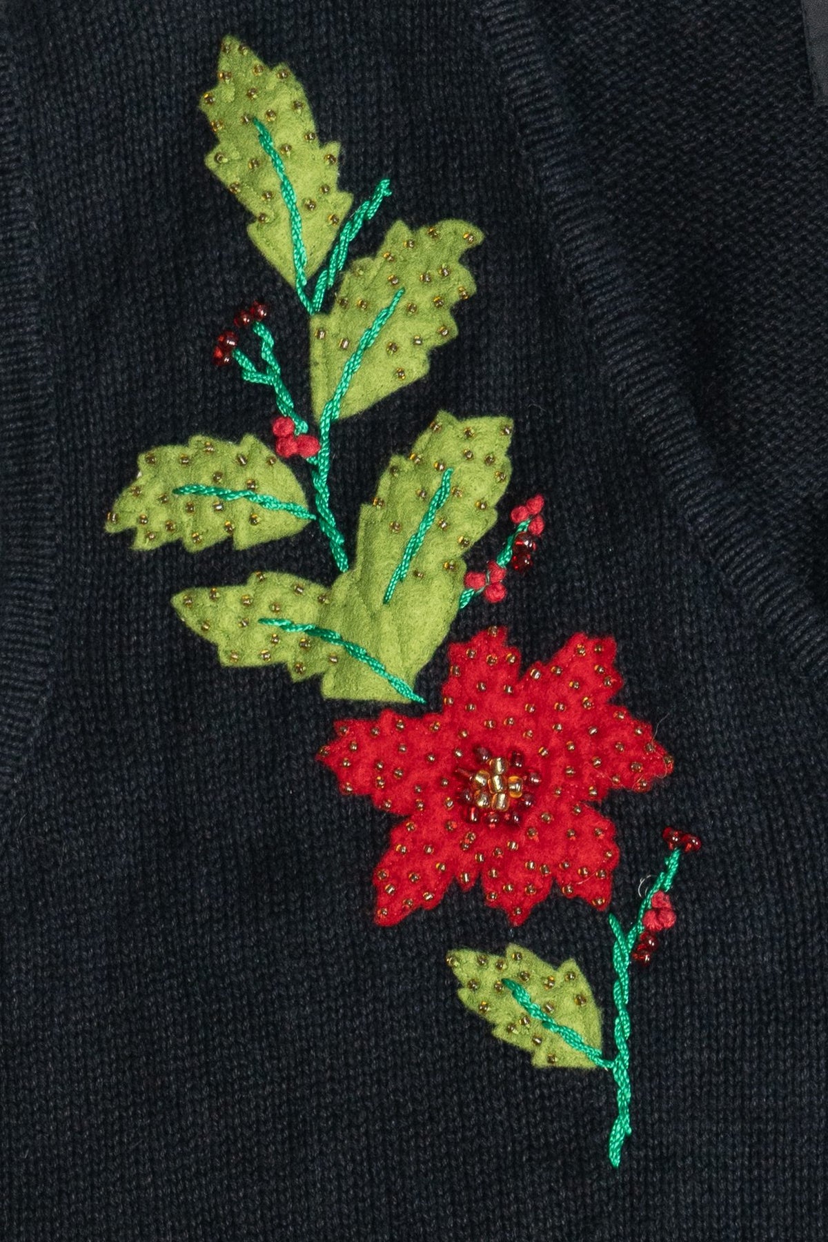 Vintage Designers Originals Studio Poinsettia Ugly Christmas Vest (1990s)