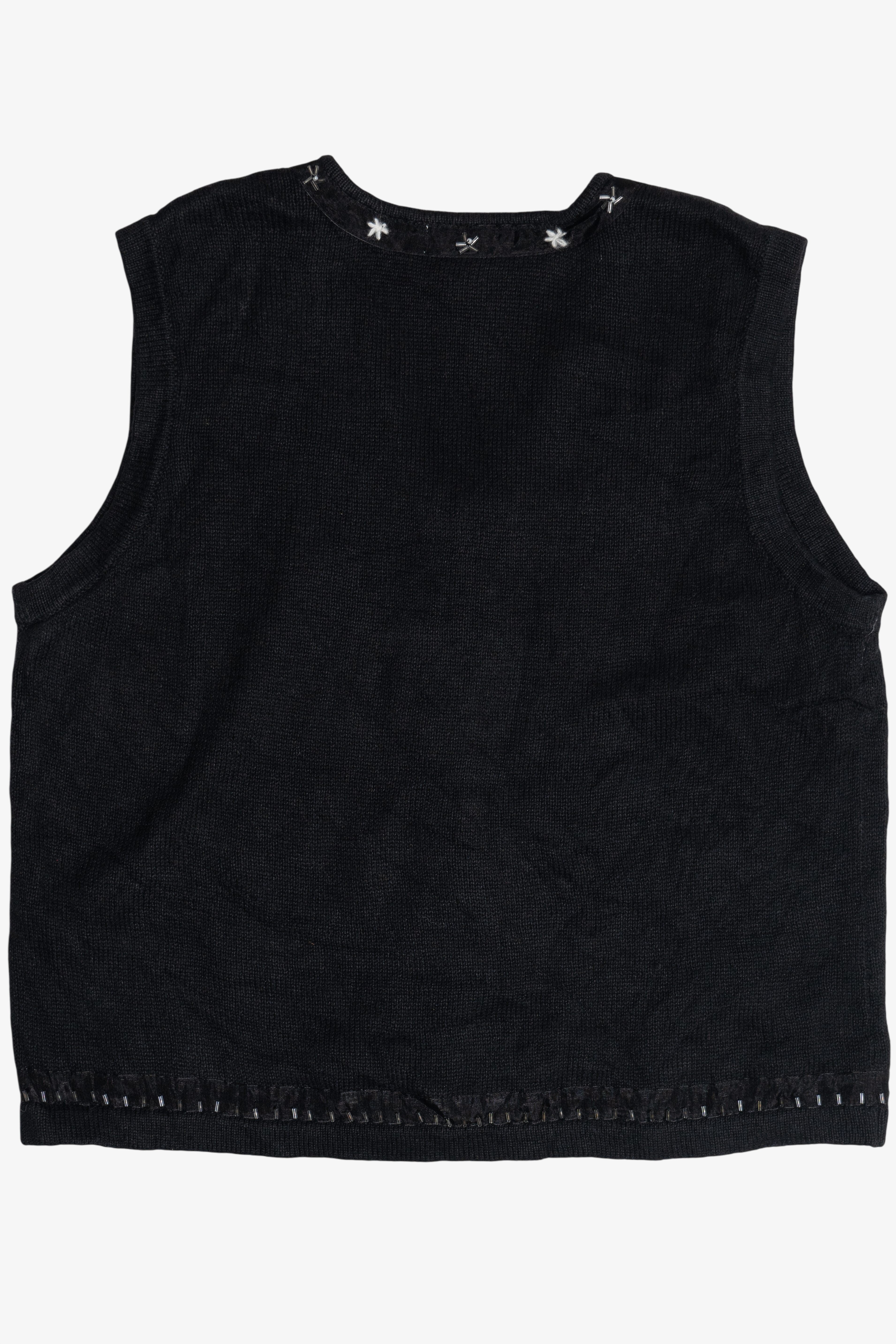 Vintage Snowflakes Zip-Up Ugly Christmas Vest (1990s)
