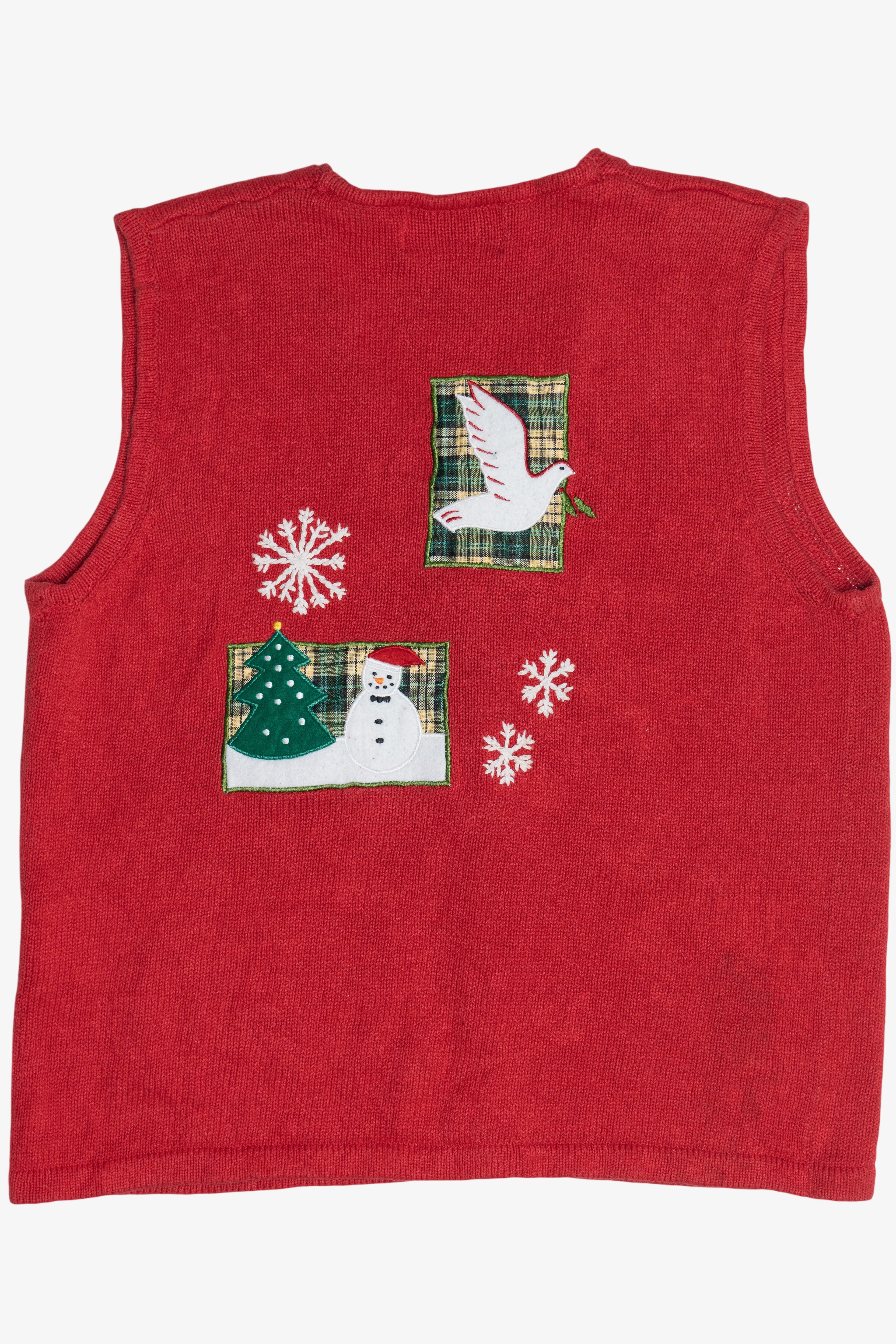 Vintage Dove & Snowmen Ugly Christmas Vest (1990s)