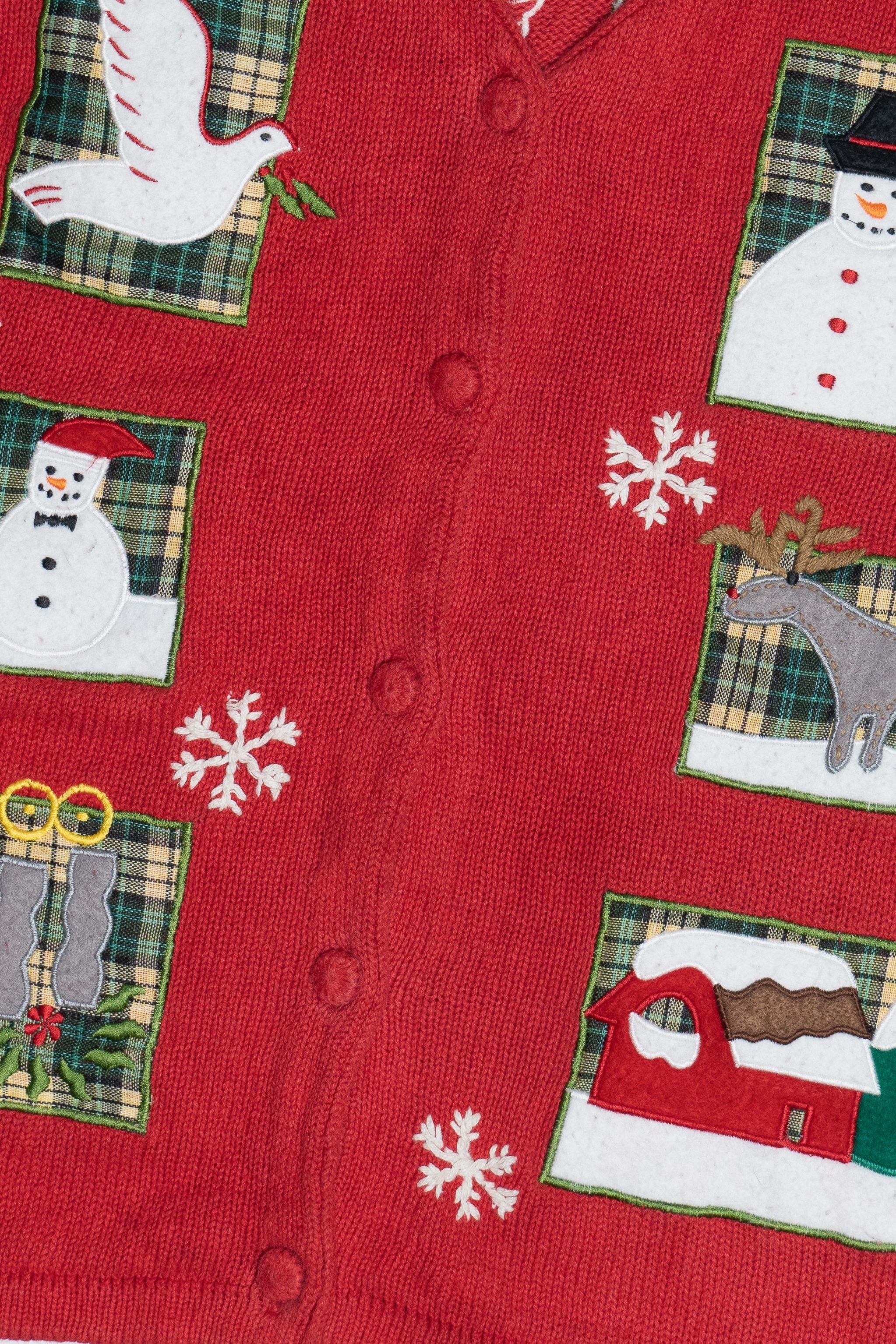 Vintage Dove & Snowmen Ugly Christmas Vest (1990s)