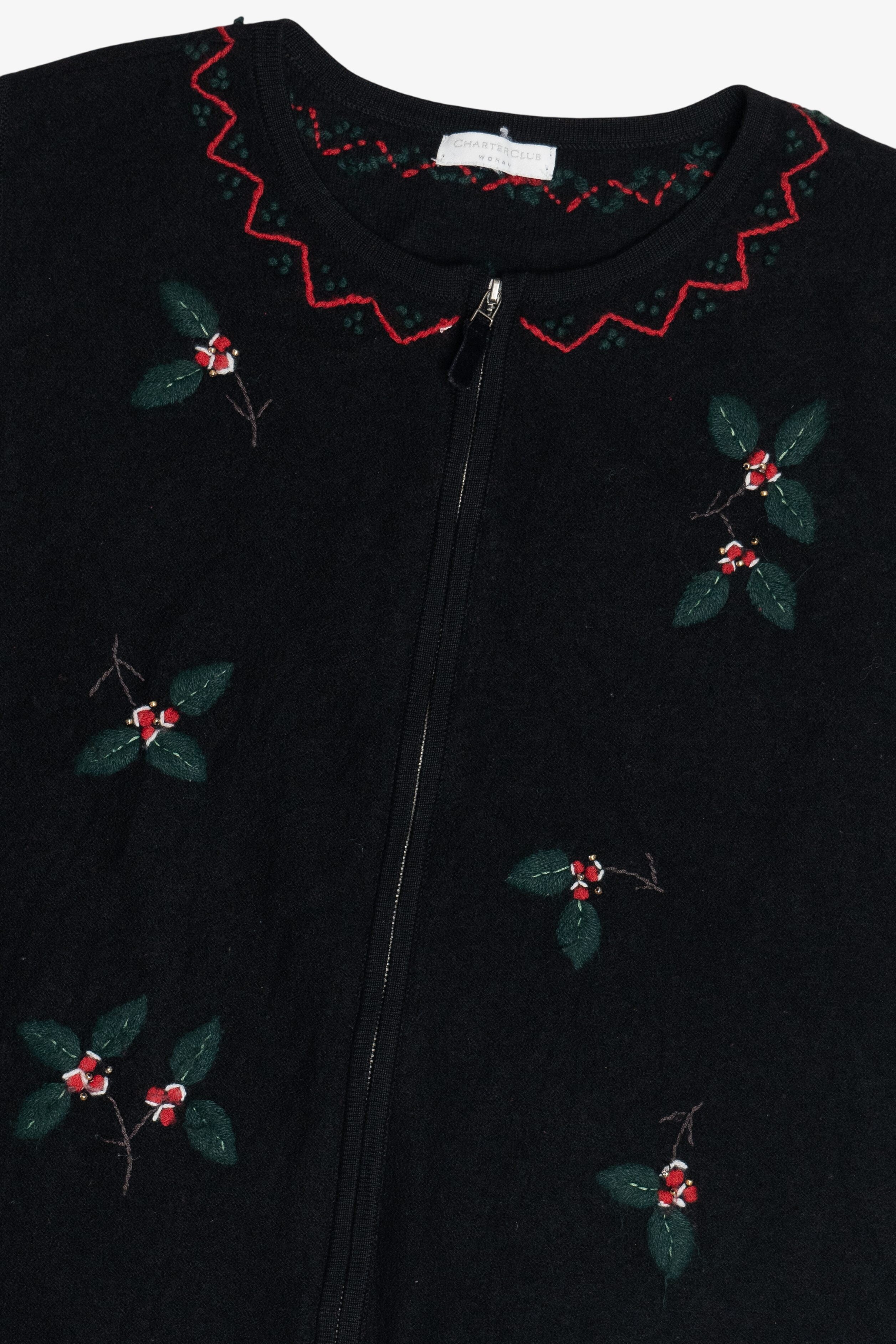 Vintage Charter Club Holly & Ivy Ugly Christmas Vest (1990s)