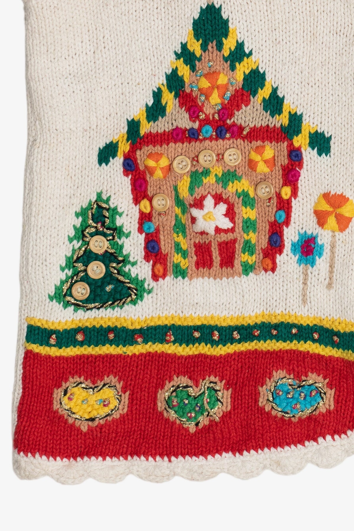 Vintage Beldoch Popper Gingerbread House Ugly Christmas Vest (1990s)
