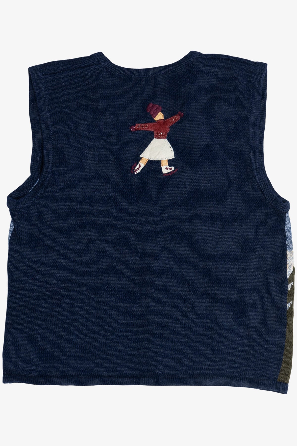 Vintage Ice Skating Scene Ugly Christmas Vest (1990s)