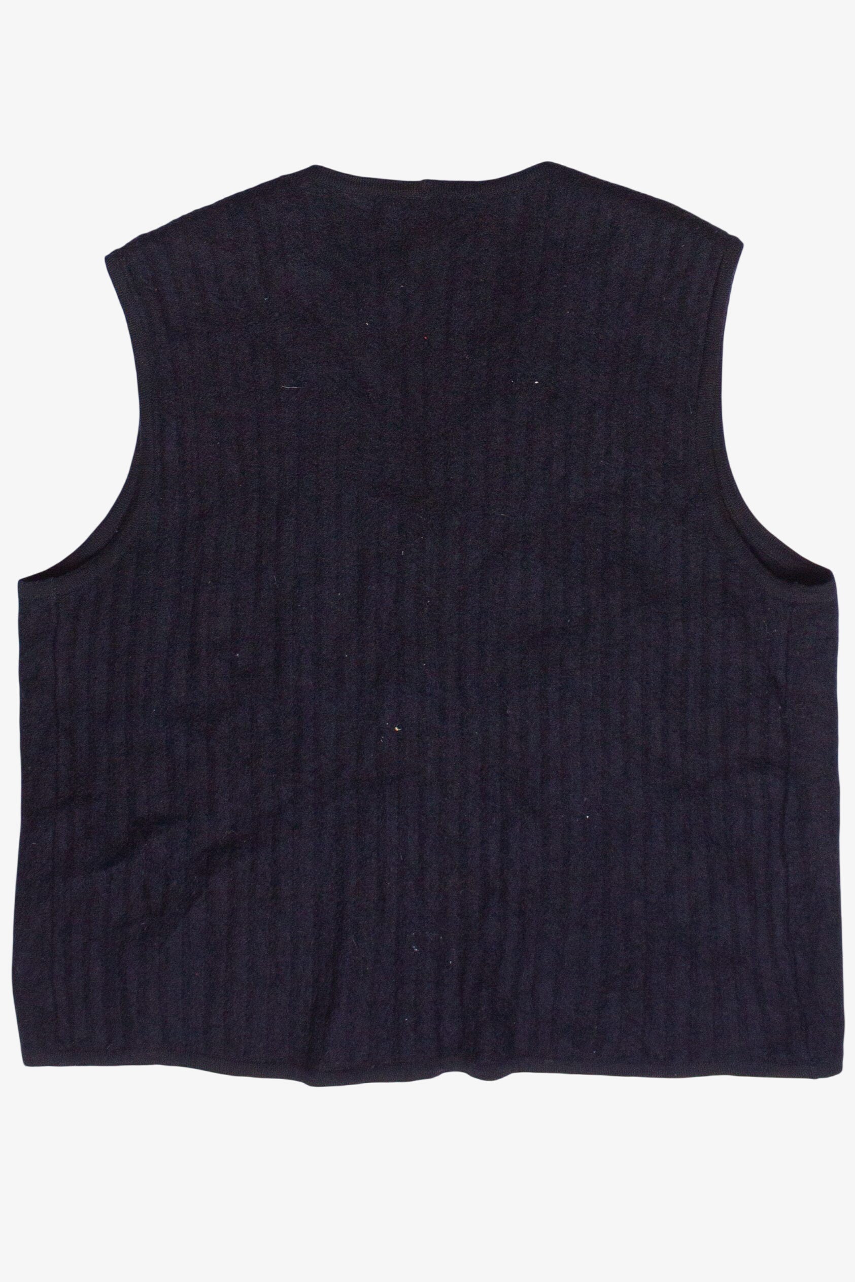 Vintage Susan Bristol Hand Embroidered Holly Wool Ugly Christmas Vest