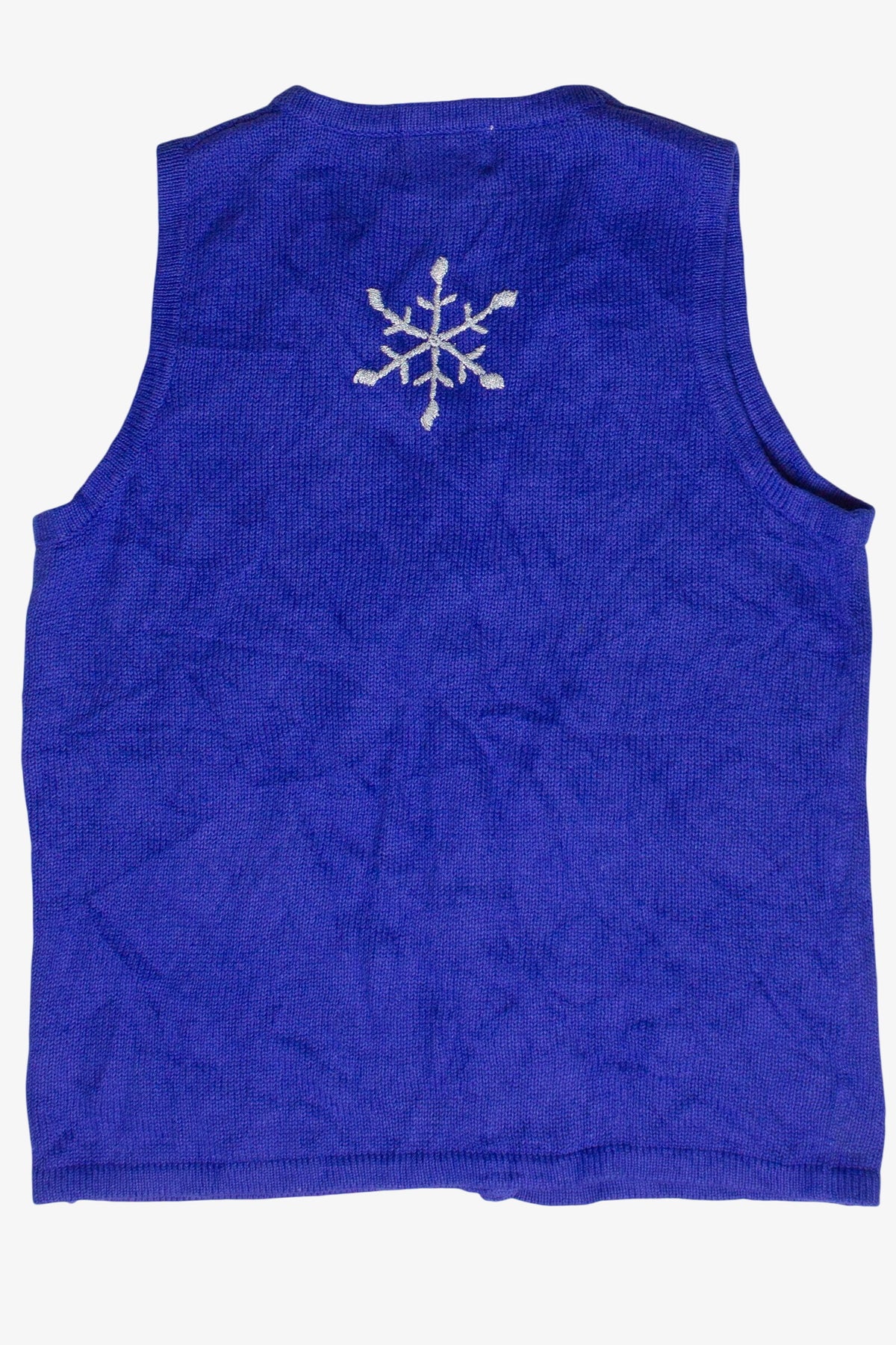 Vintage Quacker Factory Embroidered Snowflakes Ugly Christmas Vest