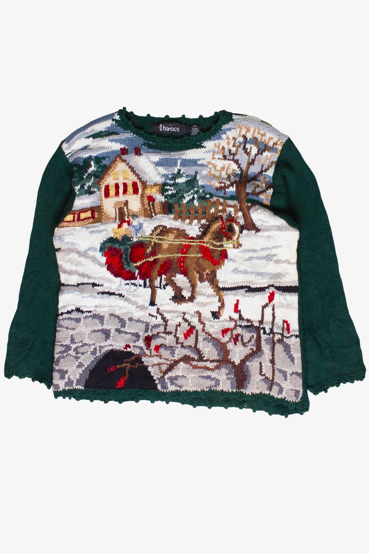 Vintage Sleigh Ride Stephano Basics Knit Ugly Christmas Sweater