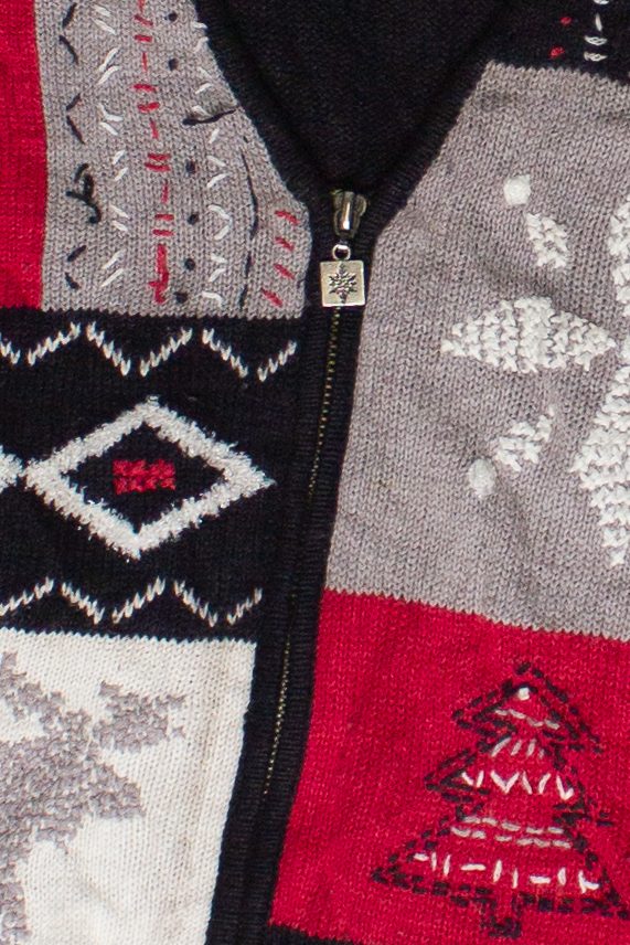Vintage Cricket Lane Collection Embroidered Colorblock Pattern Ugly Christmas Vest