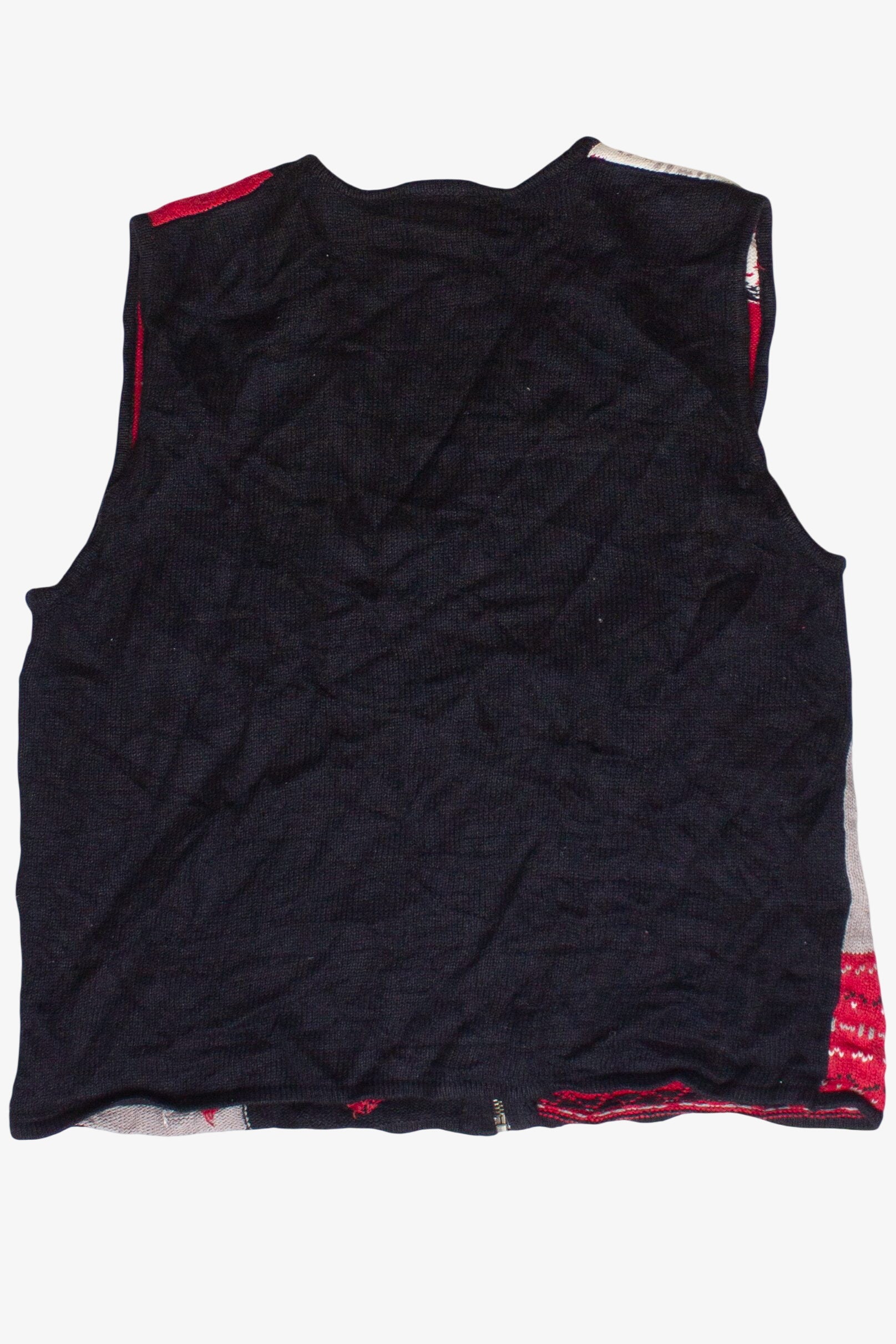 Vintage Cricket Lane Collection Embroidered Colorblock Pattern Ugly Christmas Vest