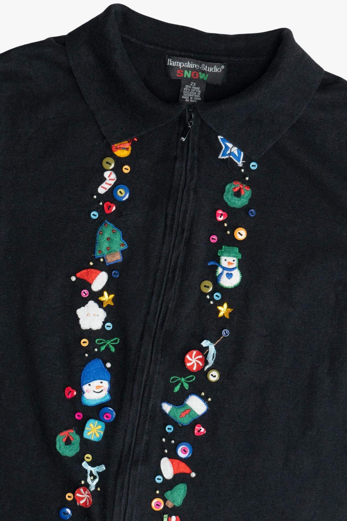 Vintage Black Hampshire Studio Holiday Elements Christmas Vest (1990s)