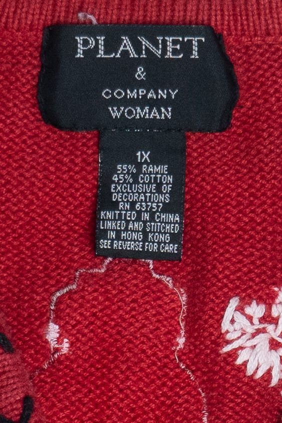 Vintage Planet & Company Cross Stitch Santas Ugly Christmas Vest (1990s)