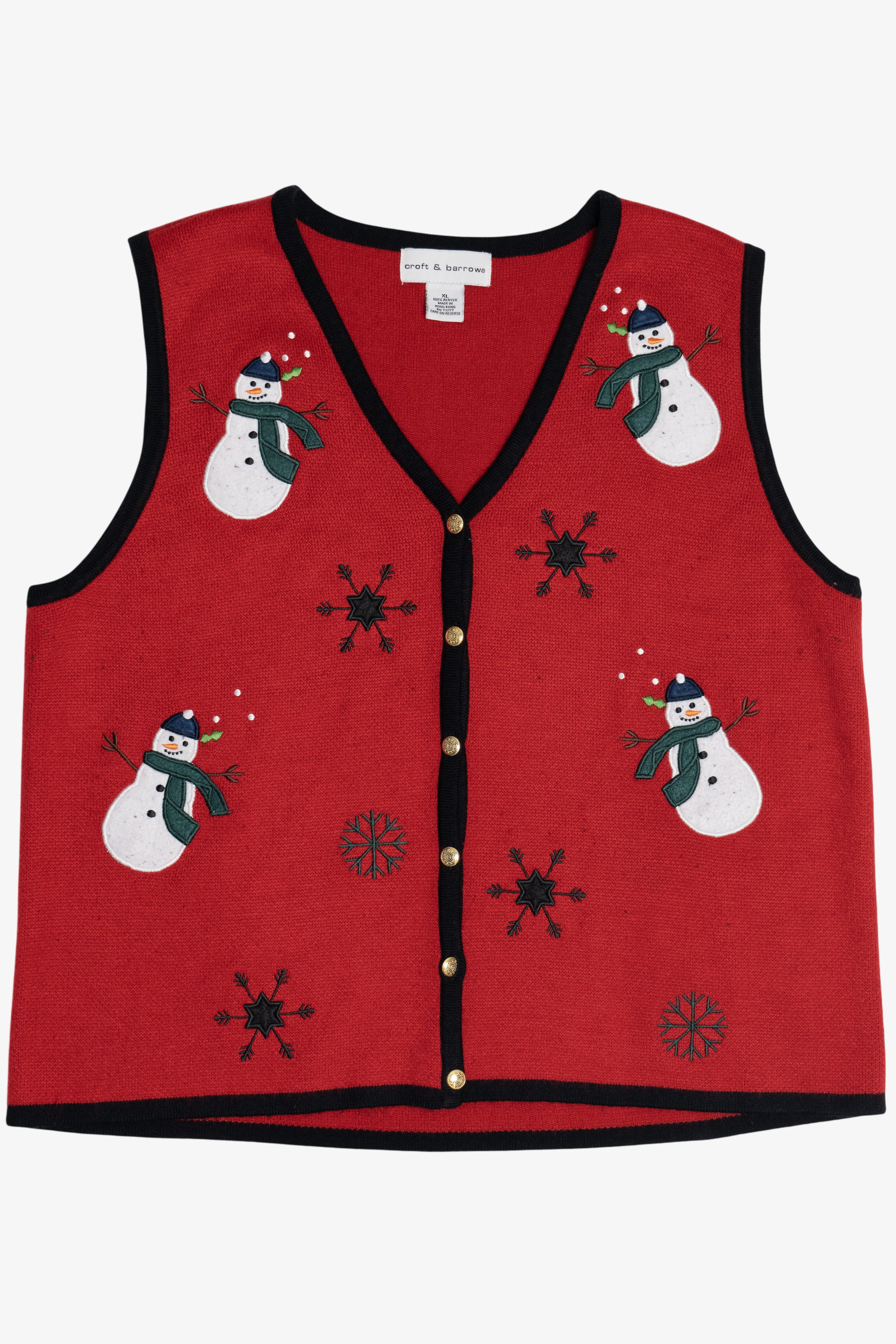 Vintage Croft & Barrow Snowmen Ugly Christmas Vest (1990s)