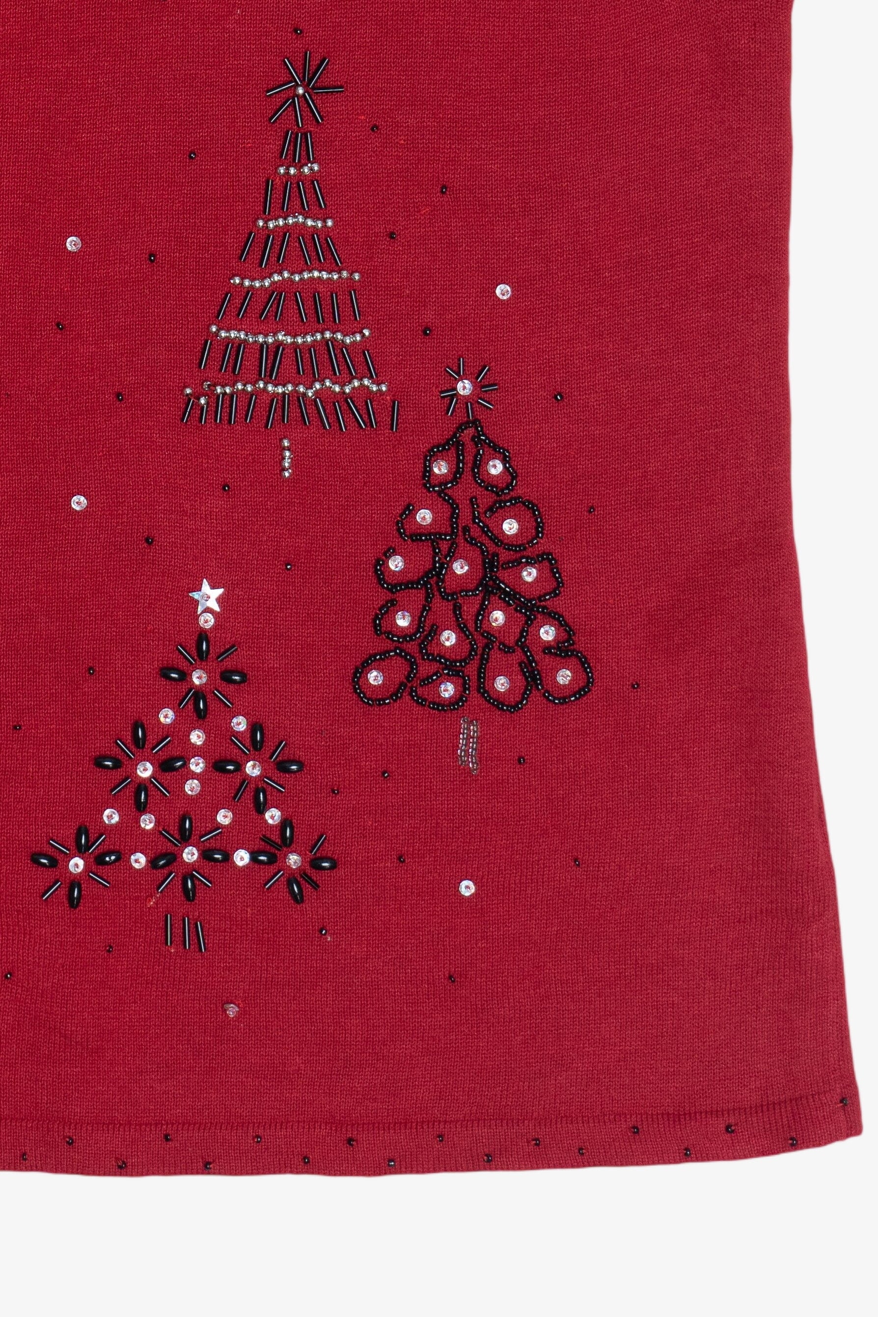 Vintage Beaded Trees Ugly Christmas Vest (1990s)