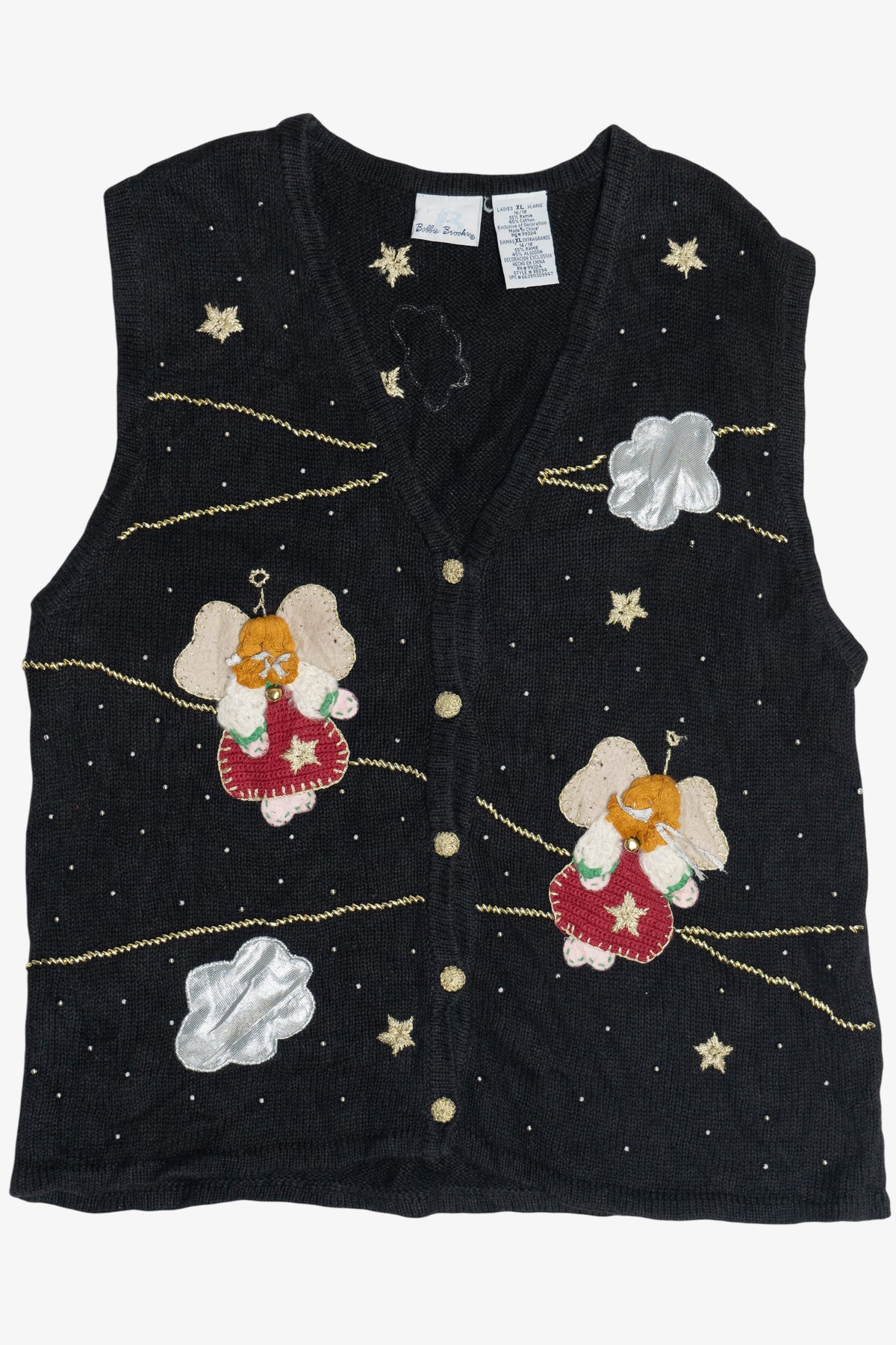 Vintage Angels In The Night Sky Ugly Christmas Vest (1990s)