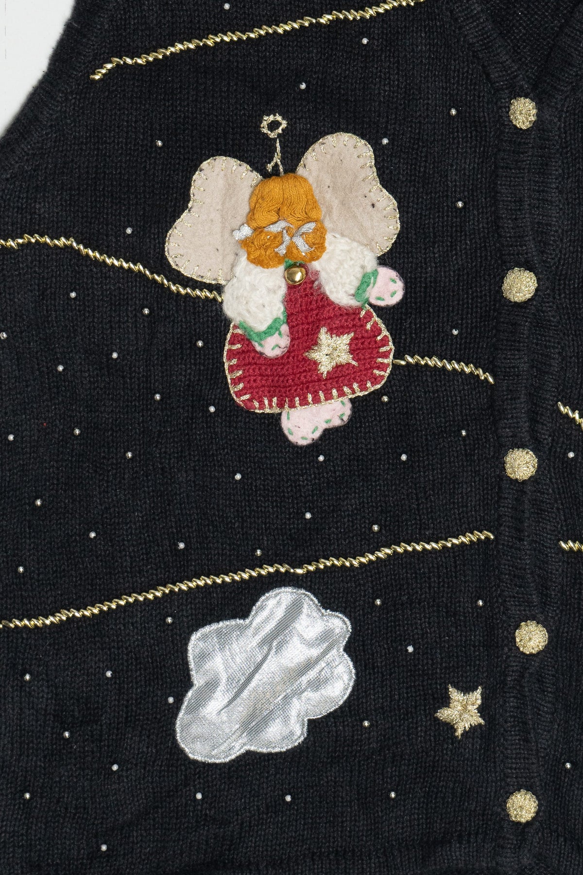 Vintage Angels In The Night Sky Ugly Christmas Vest (1990s)