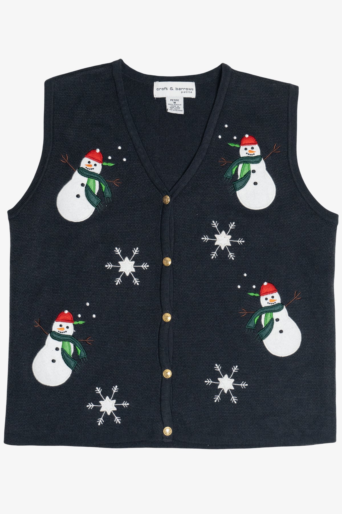 Vintage Croft & Barrow Snowmen Ugly Christmas Vest (1990s)