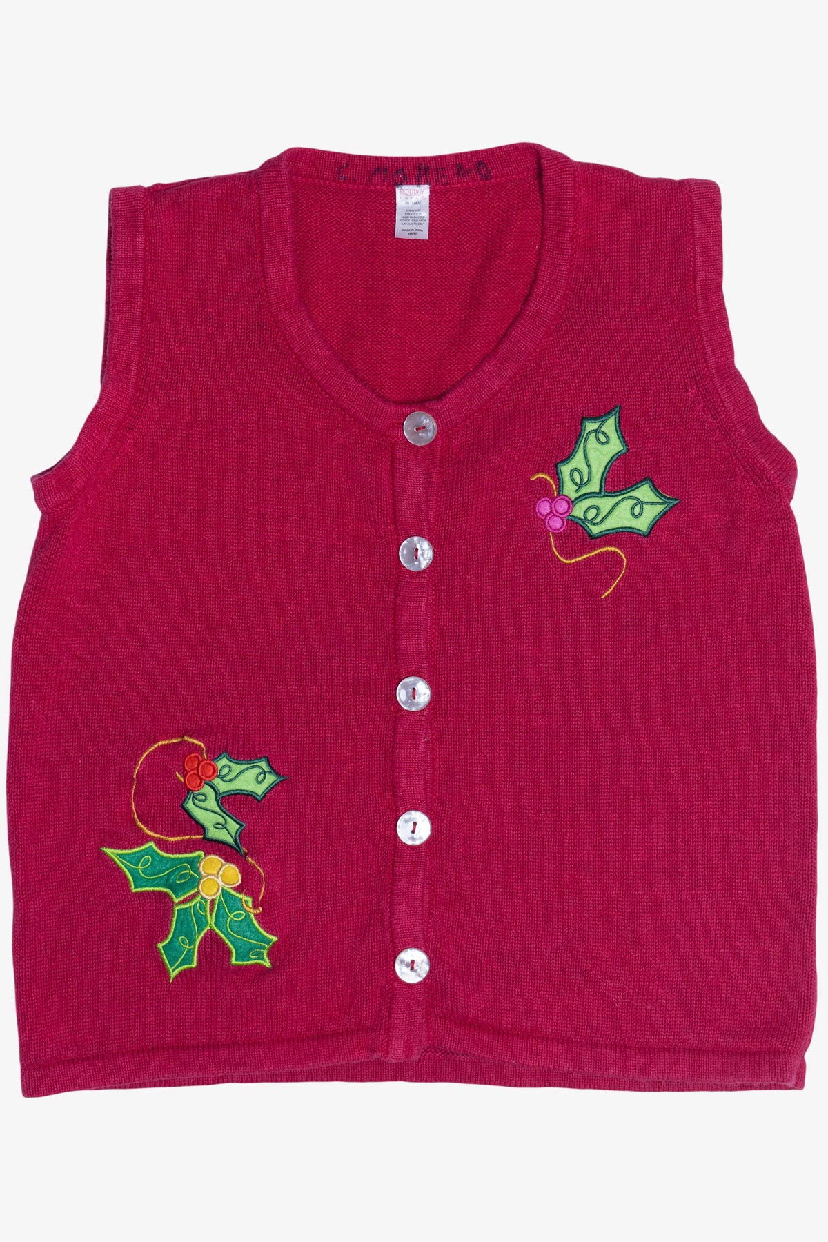 Vintage Holiday Faire Holly & Ivy Ugly Christmas Vest (2000s)