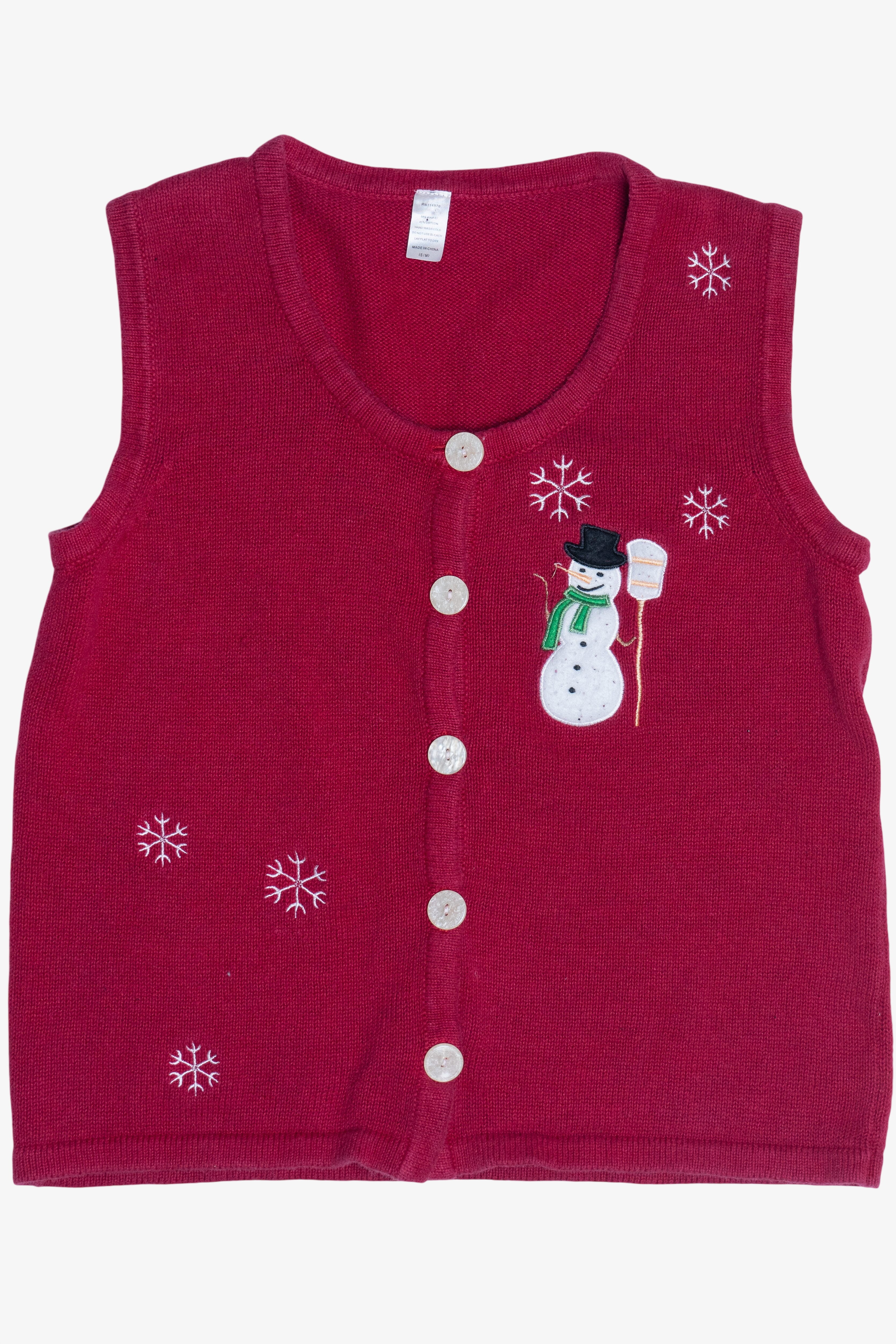 Vintage Red Snowman Ugly Christmas Vest (2000s)