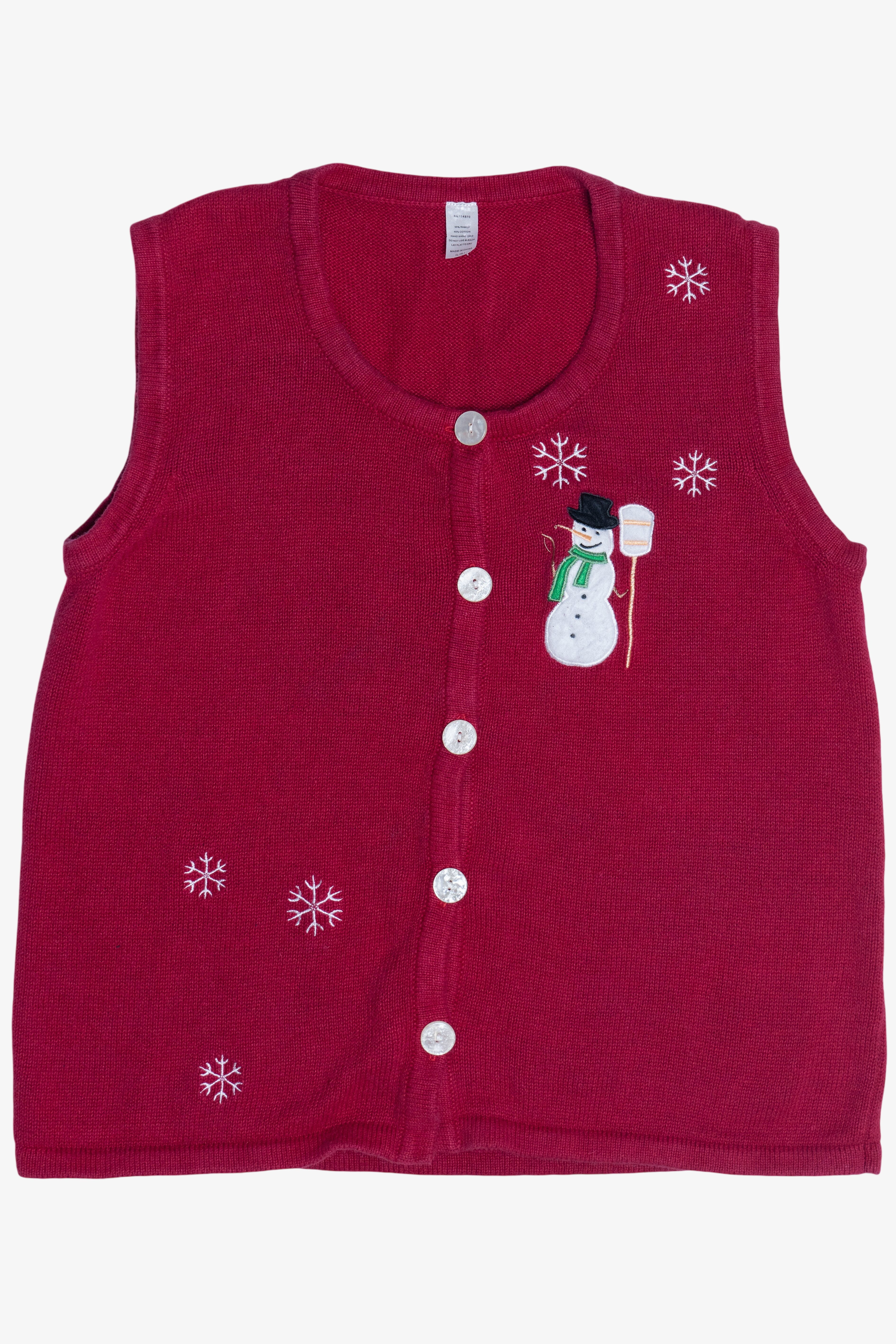 Vintage Red Snowman Ugly Christmas Vest (2000s)