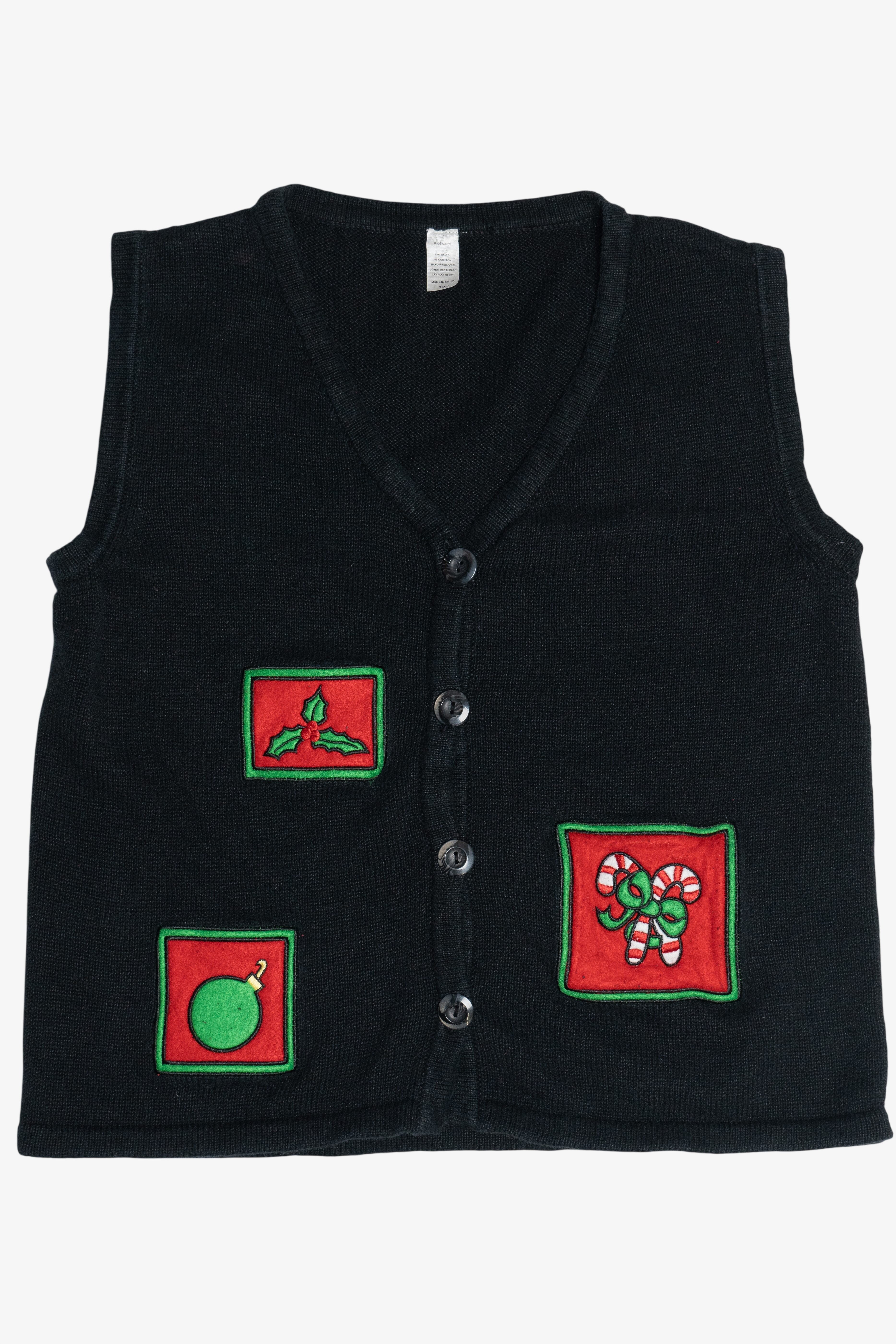 Vintage Holiday Applique Ugly Christmas Vest (2000s)