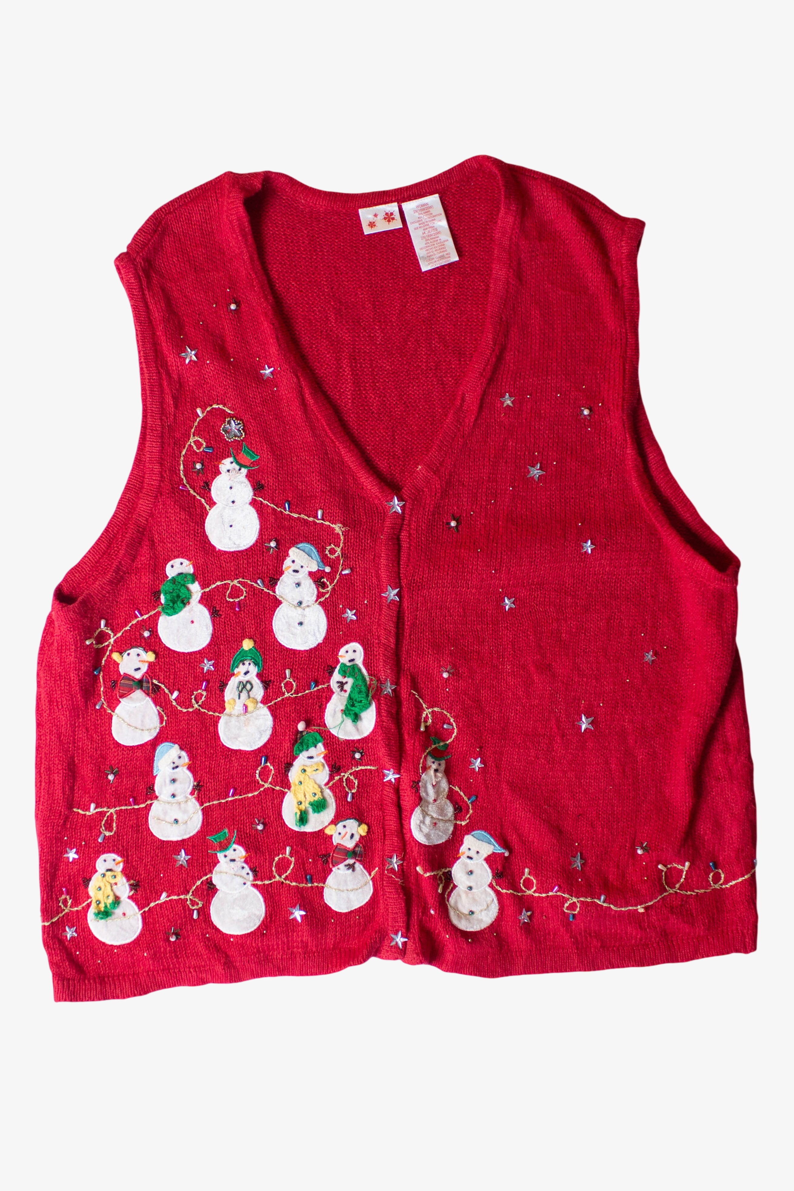 Vintage Red Snowmen Ugly Christmas Vest (2000s)